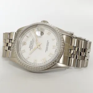 Rolex Datejust 36 White Roman Numeral Dial Jubilee Stainless Steel 16220
