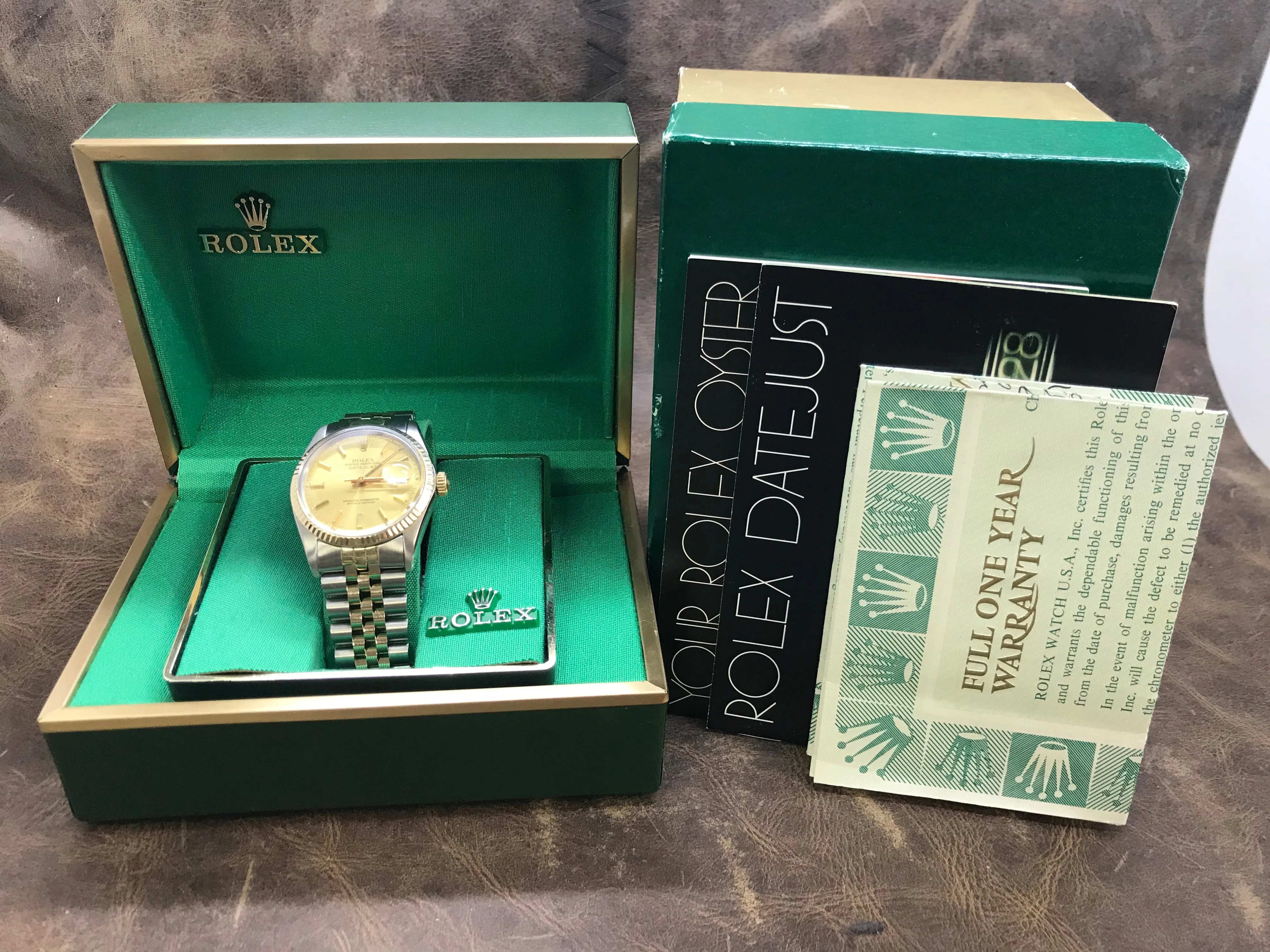 Rolex Datejust 36mm 16013 Champagne Dial Automatic Watch