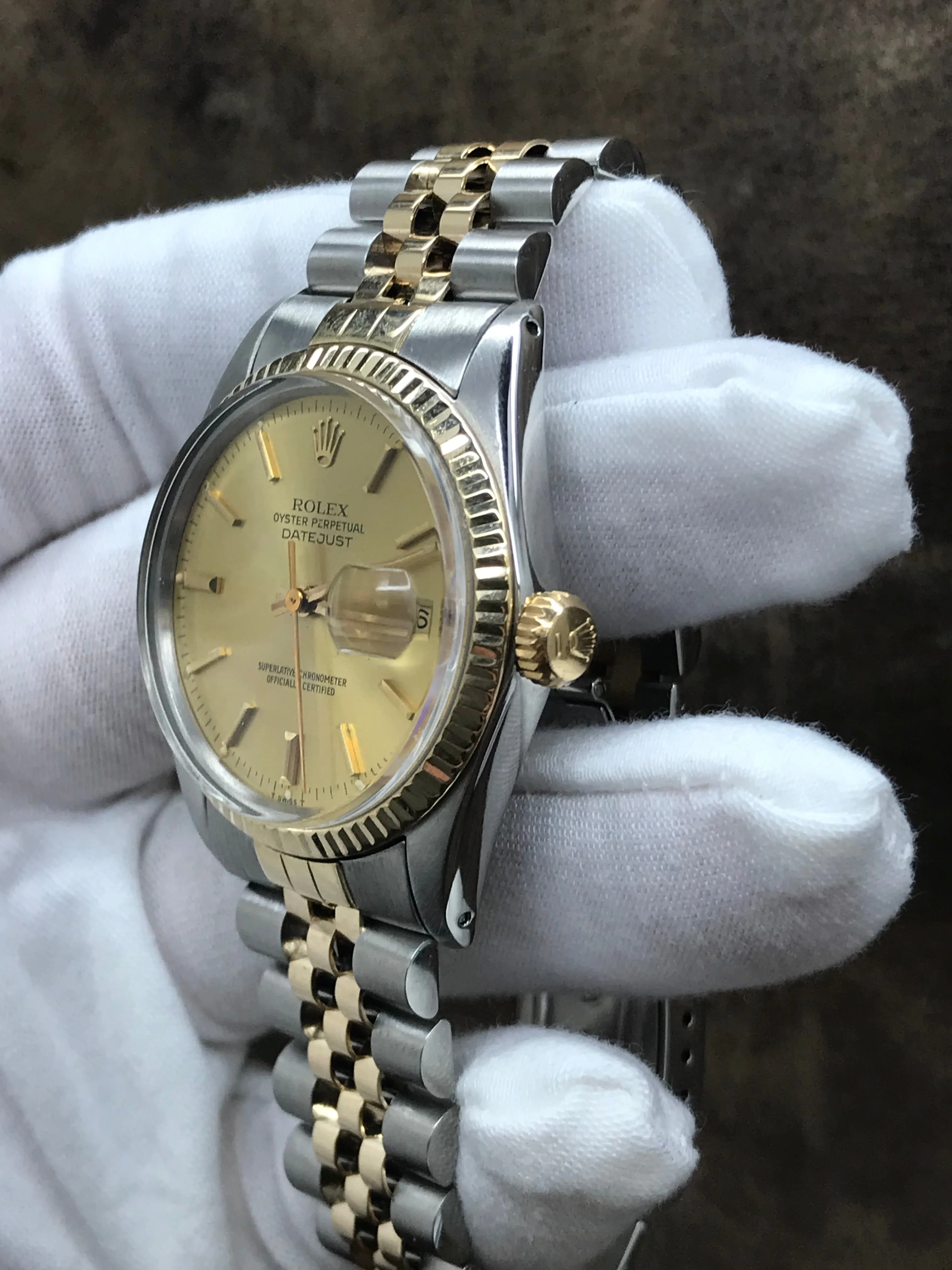 Rolex Datejust 36mm 16013 Champagne Dial Automatic Watch