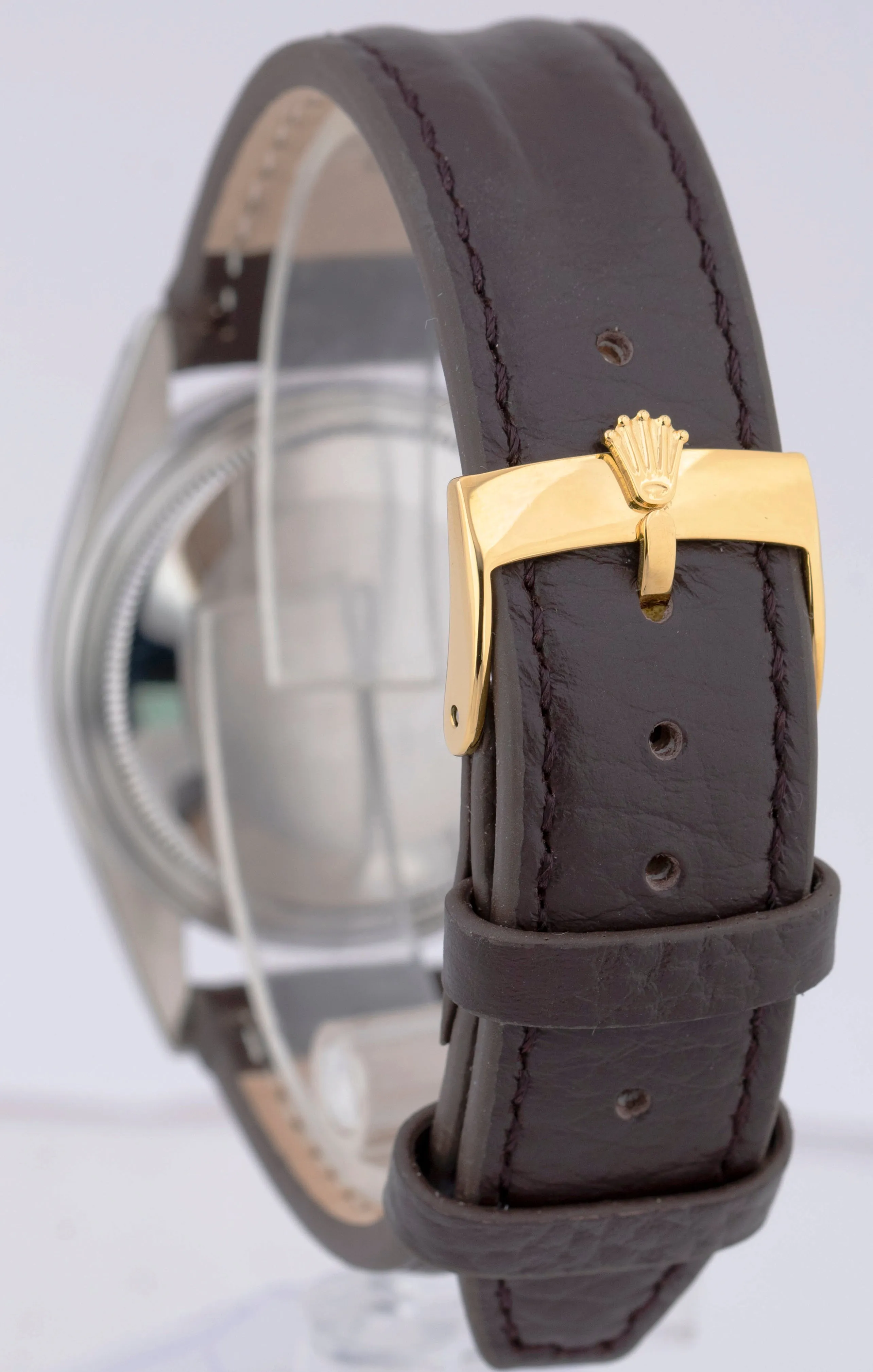 Rolex DateJust 36mm Silver Pie-Pan Sigma Dial 18K Yellow Gold Fluted Watch 1601