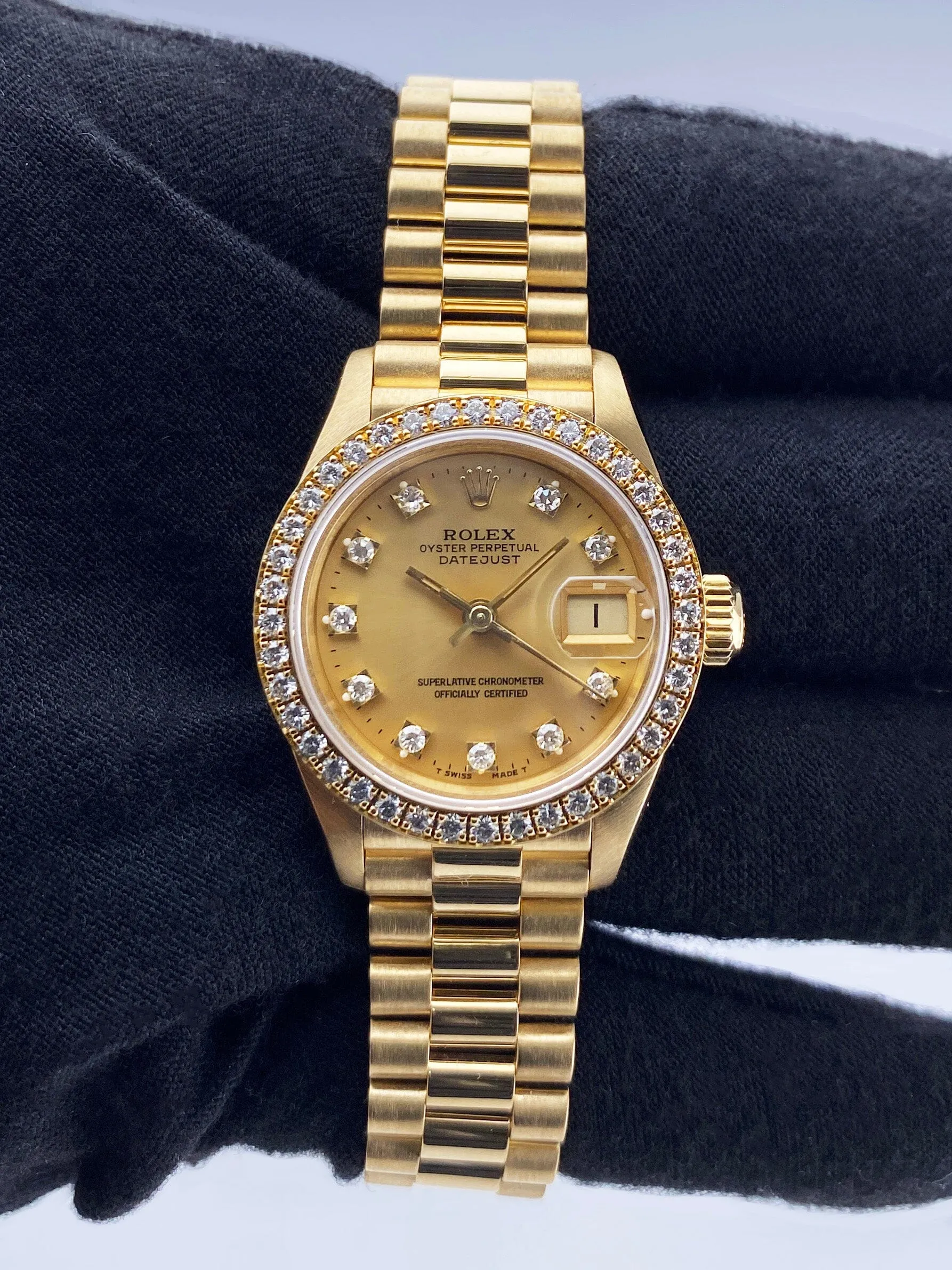 Rolex Datejust 69138 Diamond Dial & Bezel Ladies Watch Box Papers