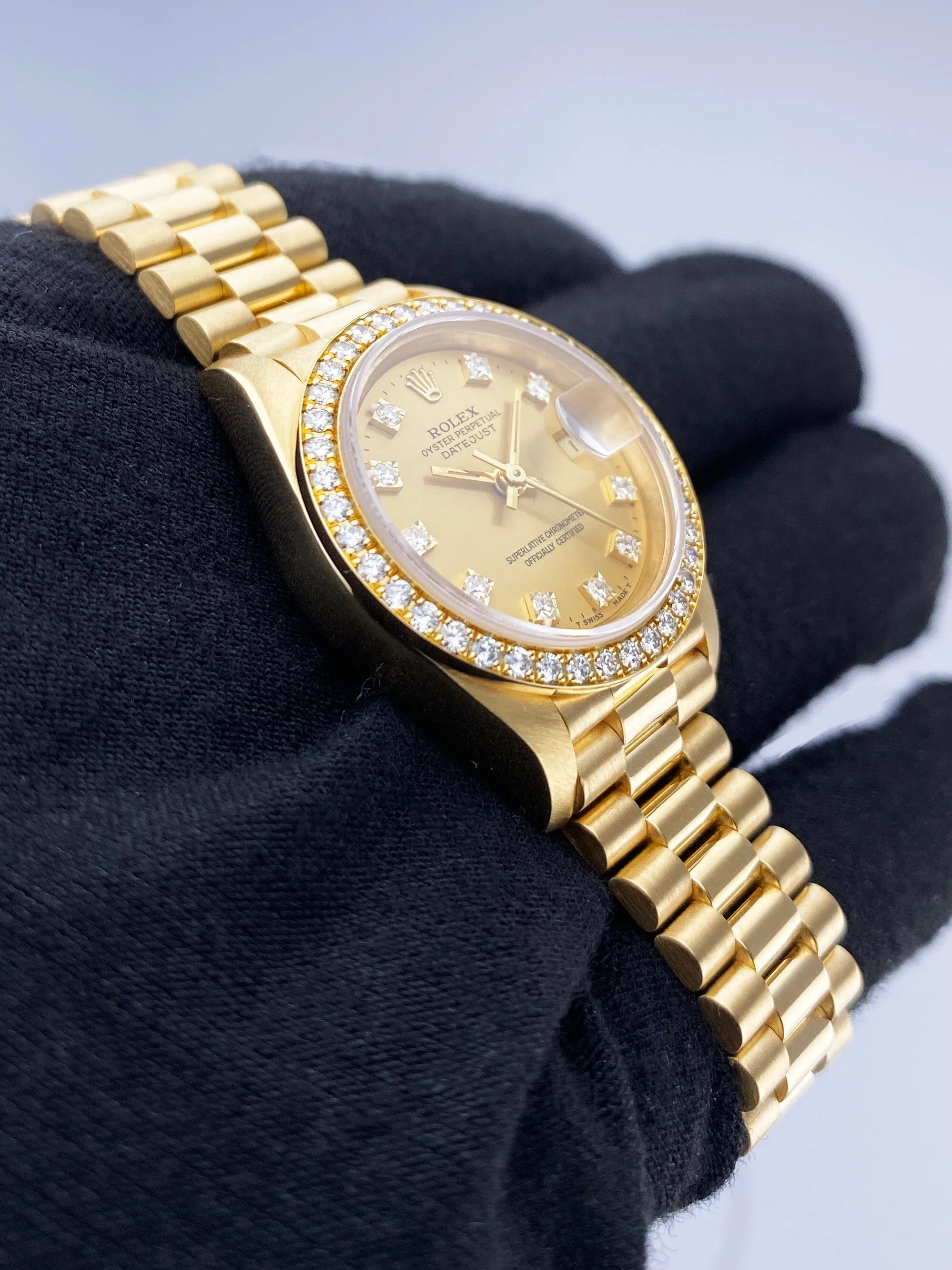 Rolex Datejust 69138 Diamond Dial & Bezel Ladies Watch Box Papers