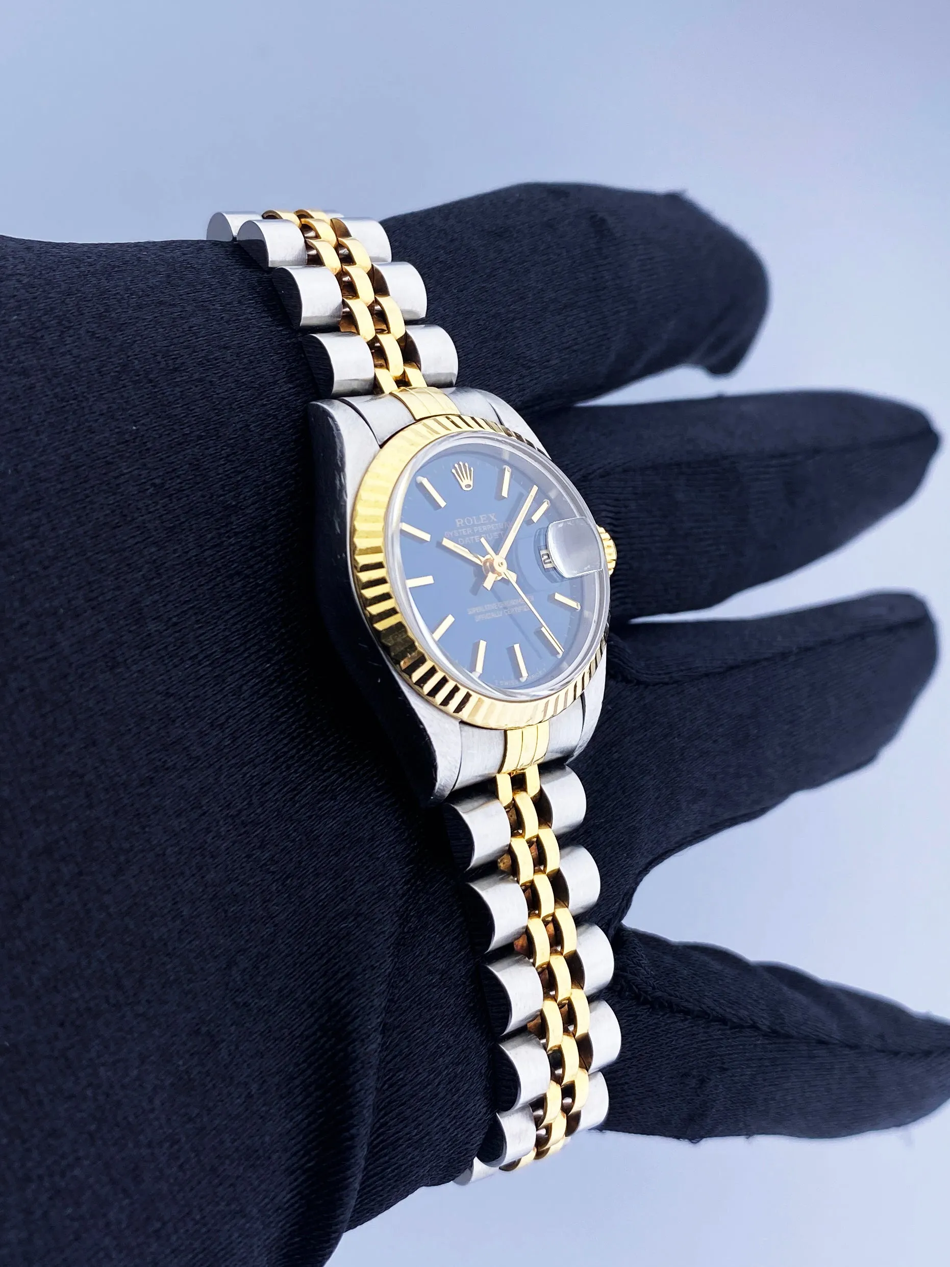 Rolex Datejust 69173 Blue Dial Ladies Watch Full Set