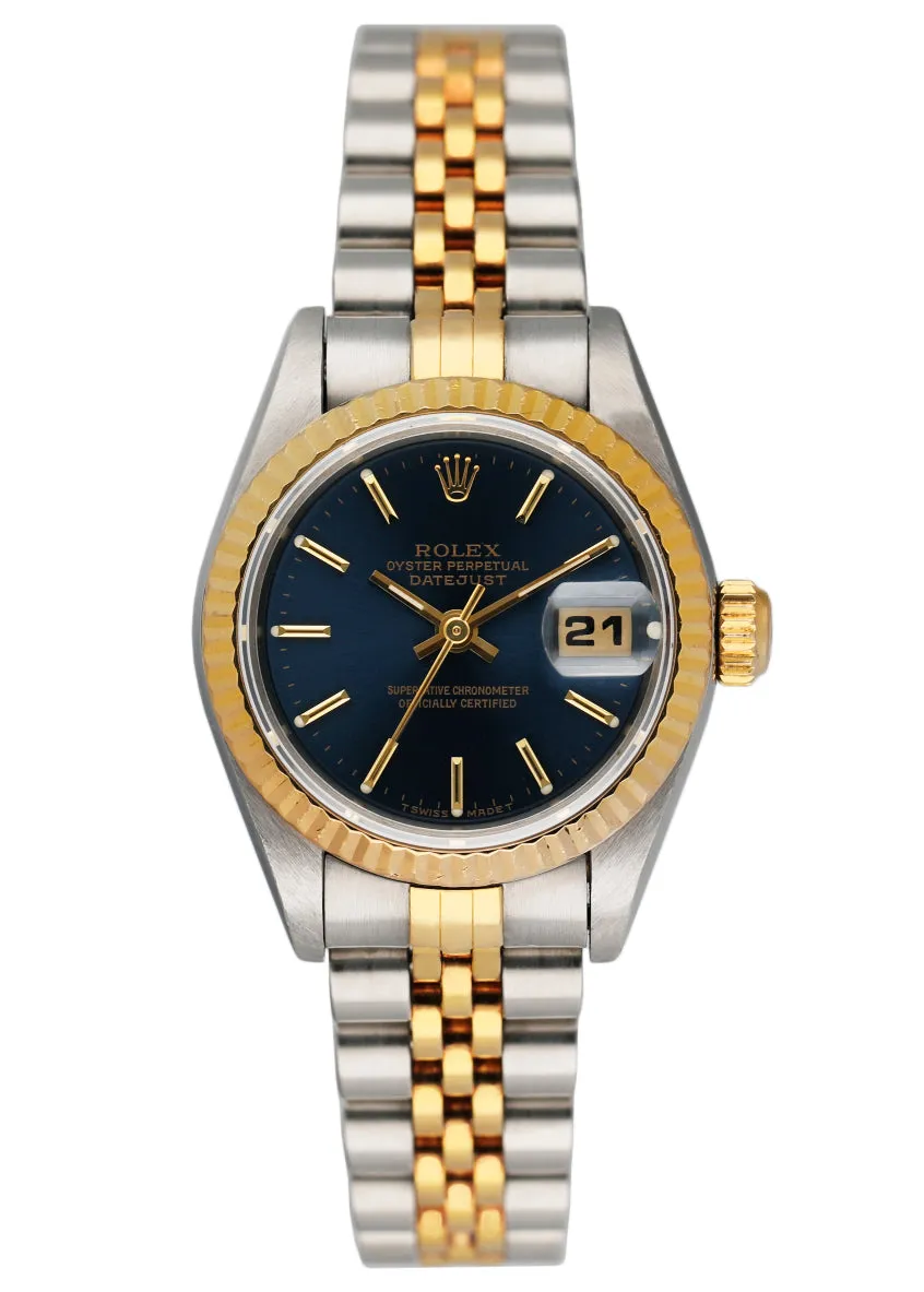 Rolex Datejust 69173 Blue Dial Ladies Watch Full Set