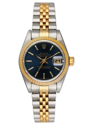 Rolex Datejust 69173 Blue Dial Ladies Watch Full Set