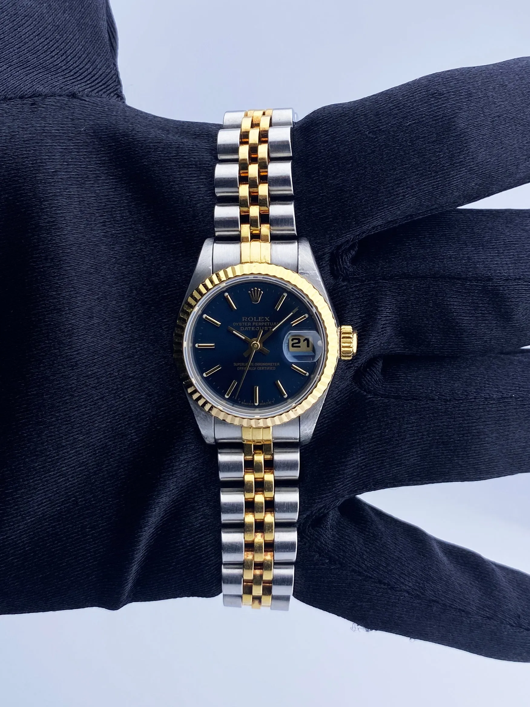 Rolex Datejust 69173 Blue Dial Ladies Watch Full Set