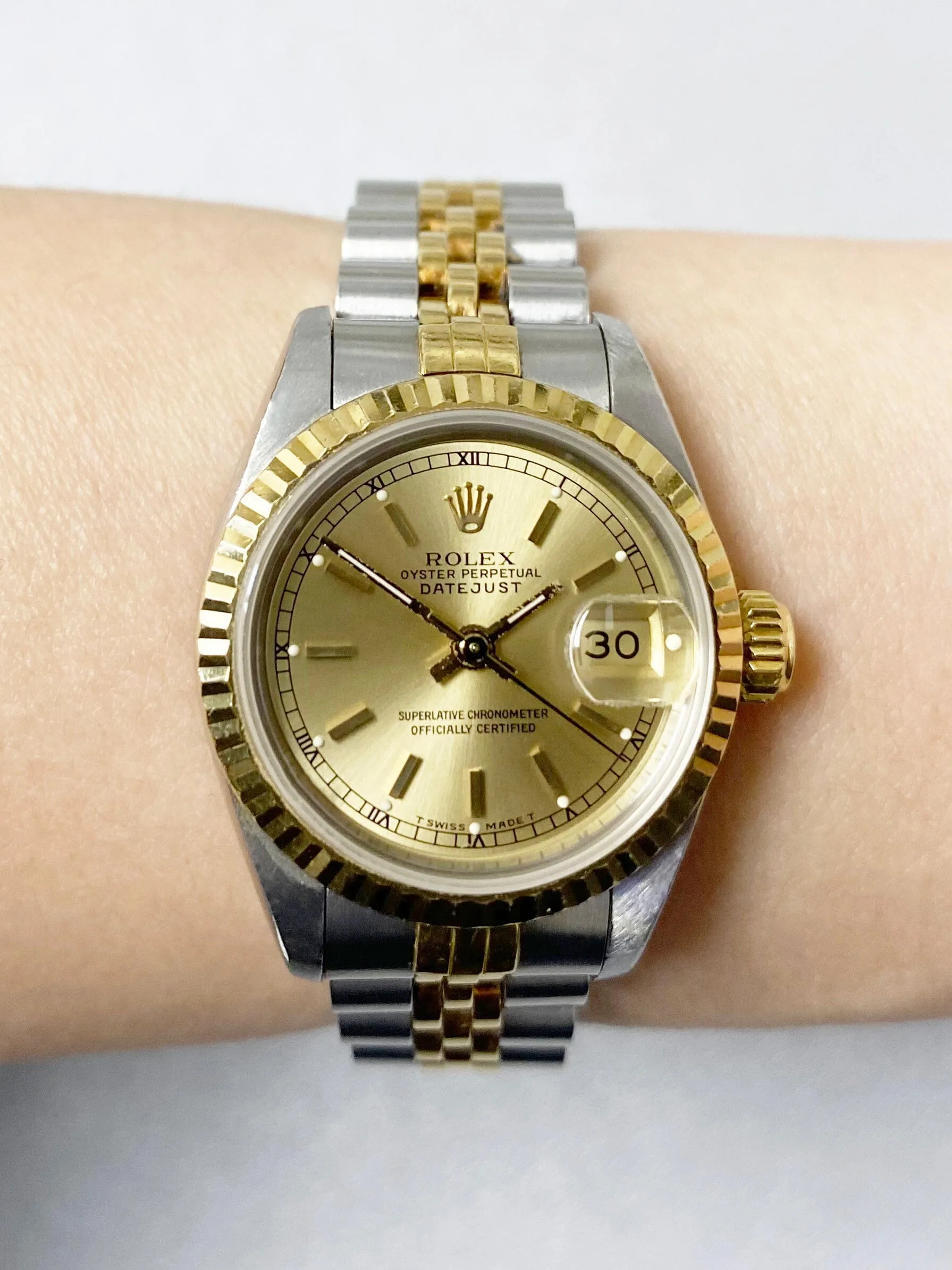 Rolex Datejust 69173 Champagne Dial Ladies Watch Box Papers