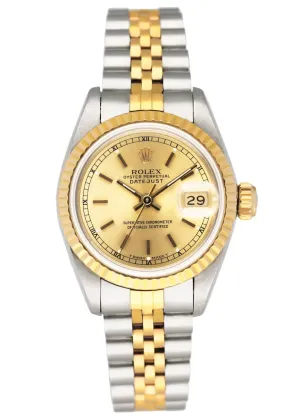 Rolex Datejust 69173 Champagne Dial Ladies Watch Box Papers