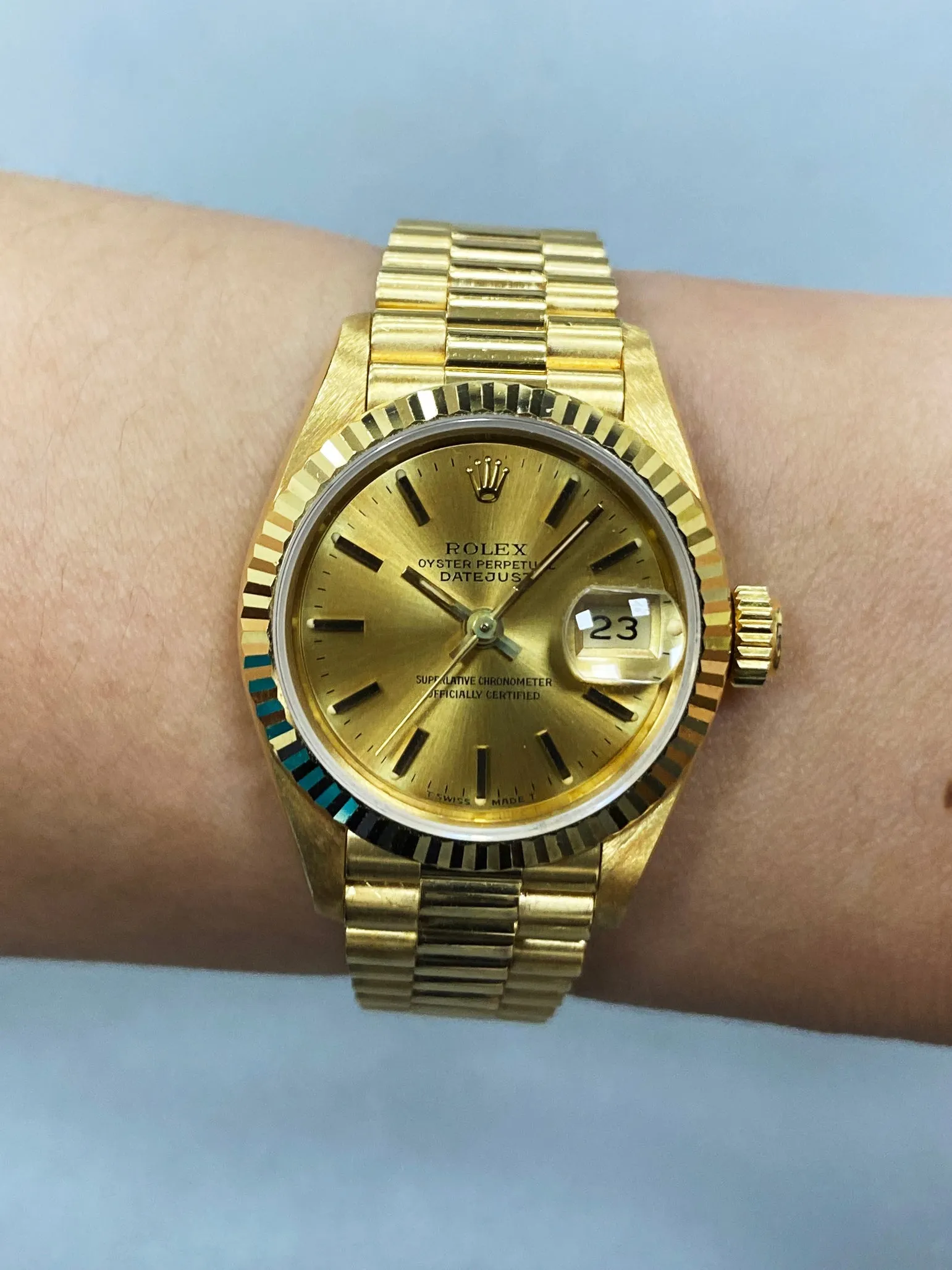 Rolex Datejust 69178 Champagne Dial Ladies Watch Box Papers