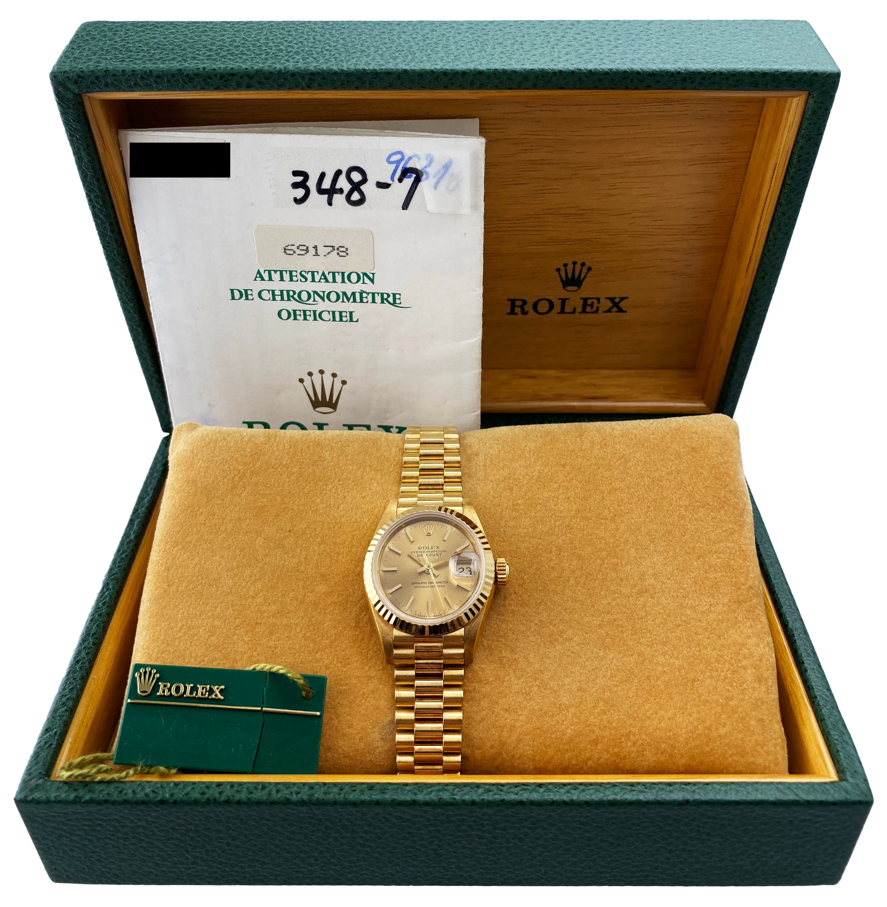 Rolex Datejust 69178 Champagne Dial Ladies Watch Box Papers