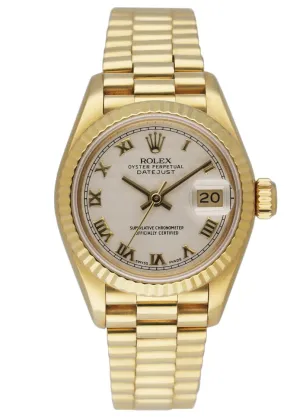 Rolex Datejust 69178 Ivory Pyramid Dial Ladies Watch