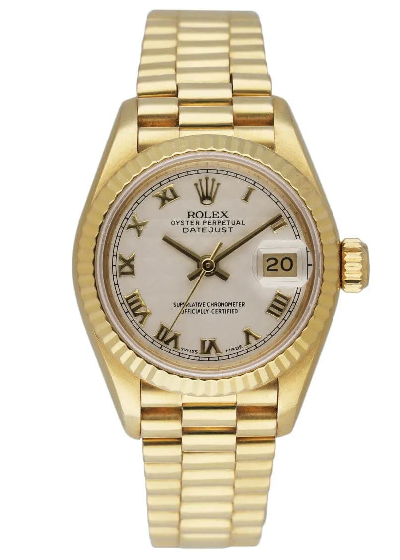 Rolex Datejust 69178 Ivory Pyramid Dial Ladies Watch