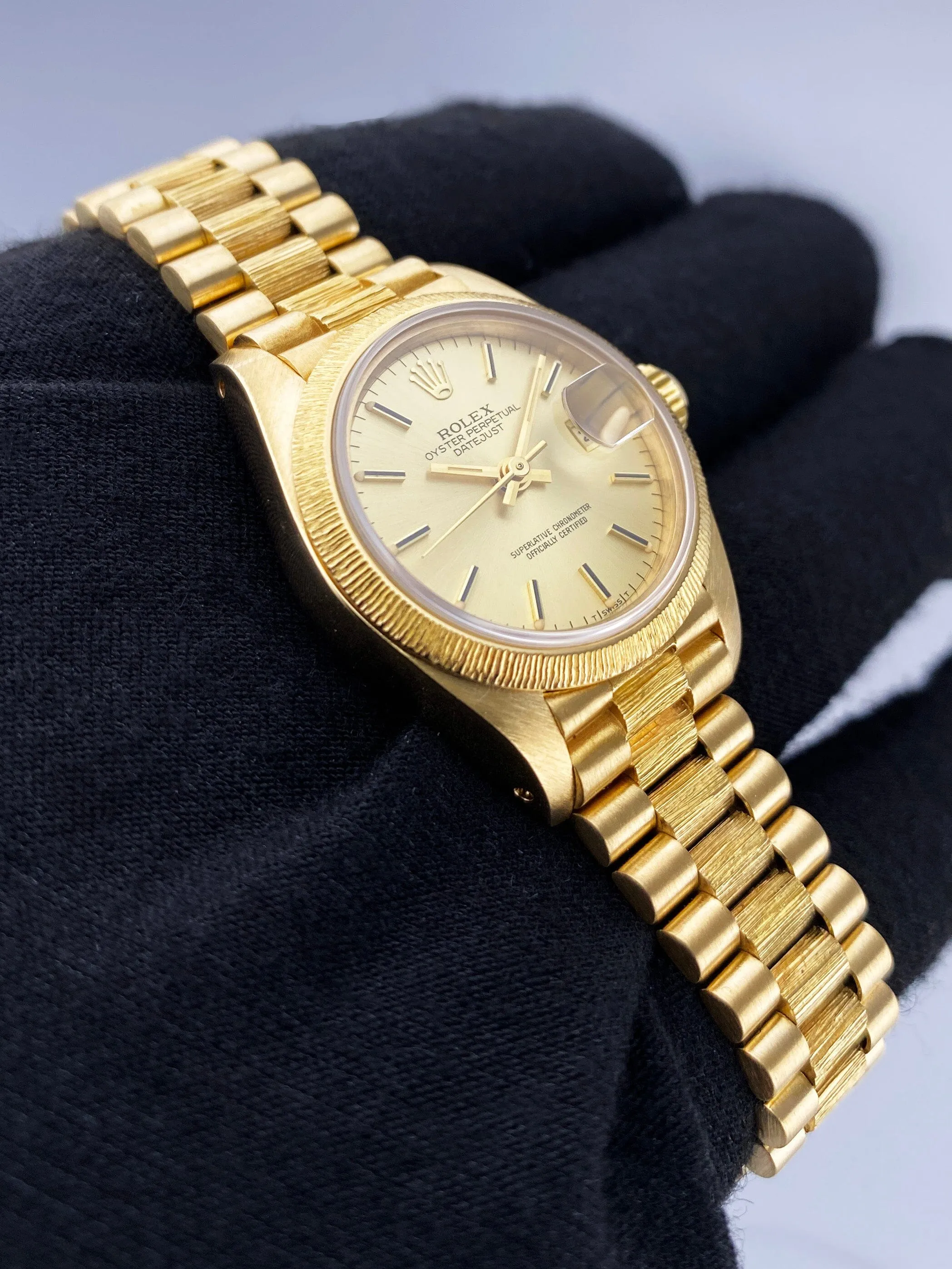 Rolex Datejust 69278 Champagne Dial Bark Finish Ladies Watch