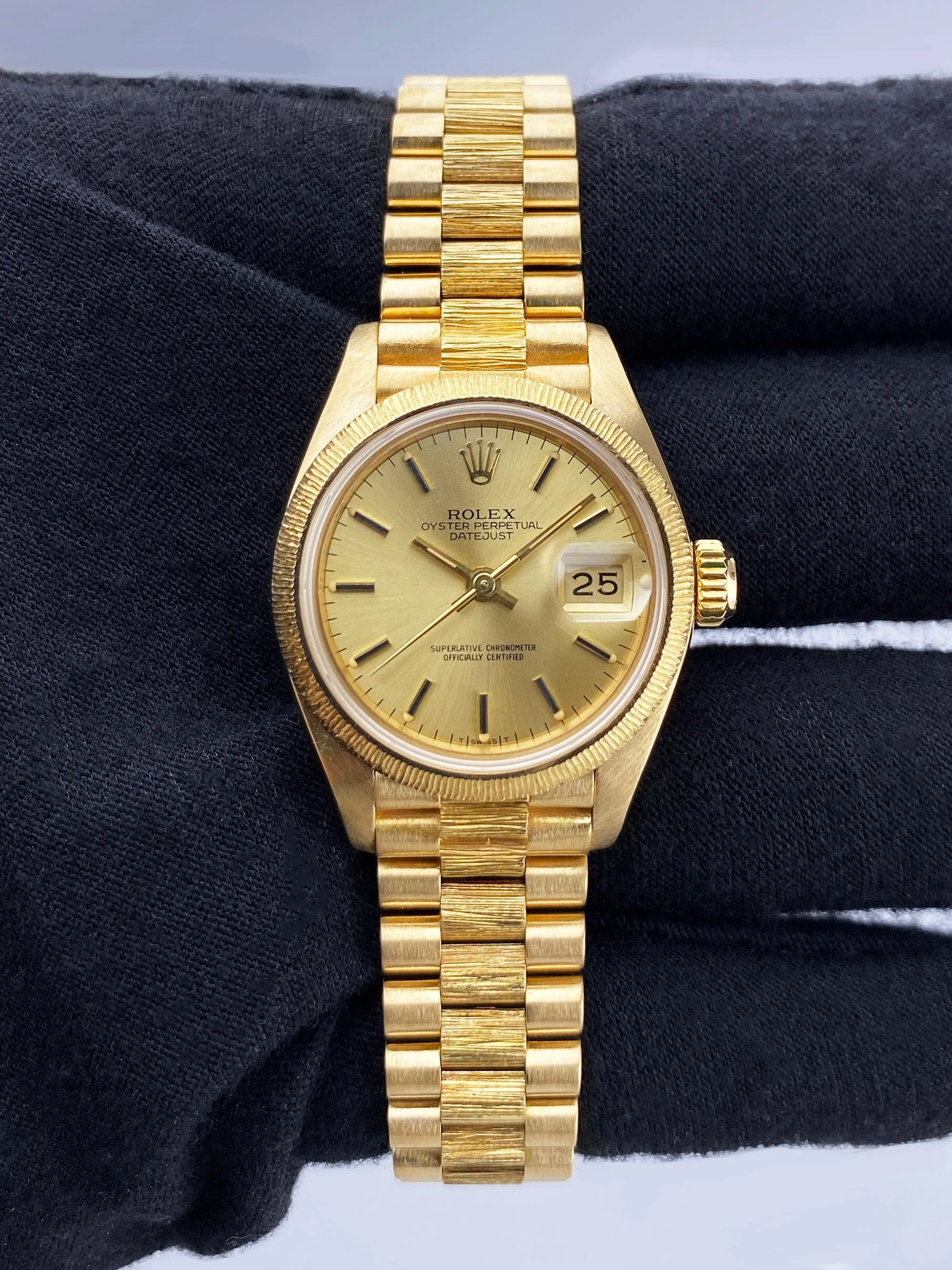 Rolex Datejust 69278 Champagne Dial Bark Finish Ladies Watch