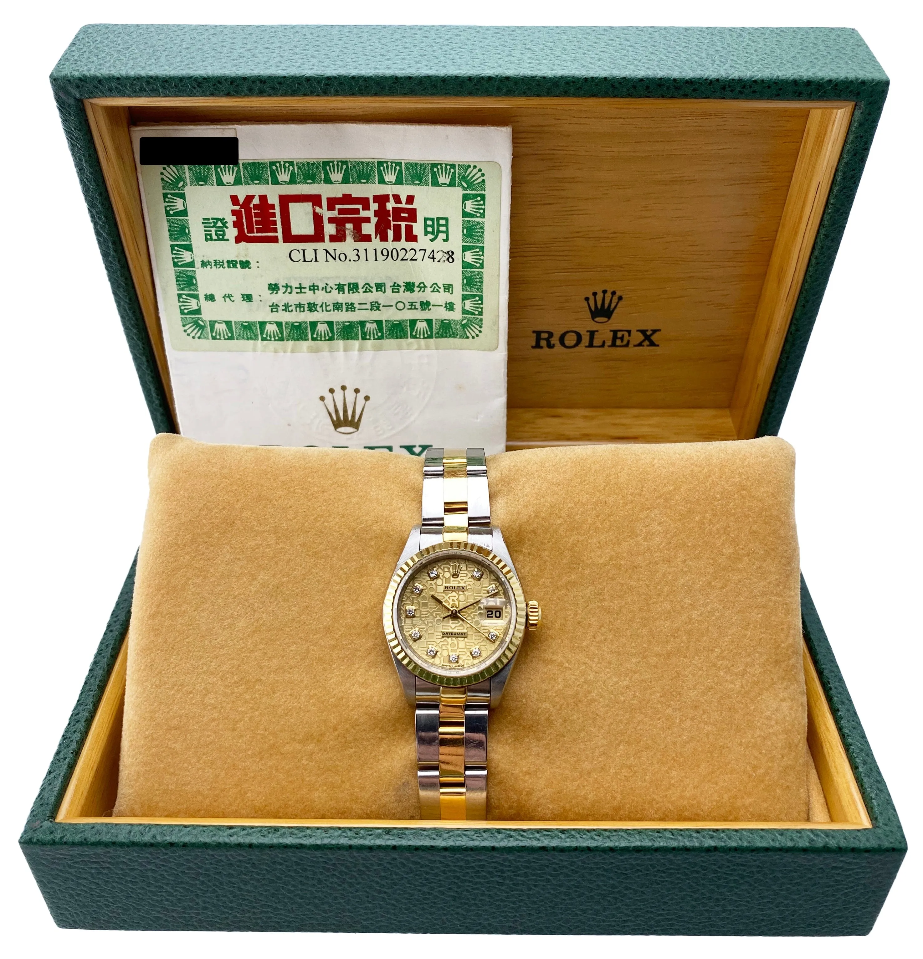 Rolex Datejust 79173 Diamond Anniversary Dial Ladies Watch Box Papers