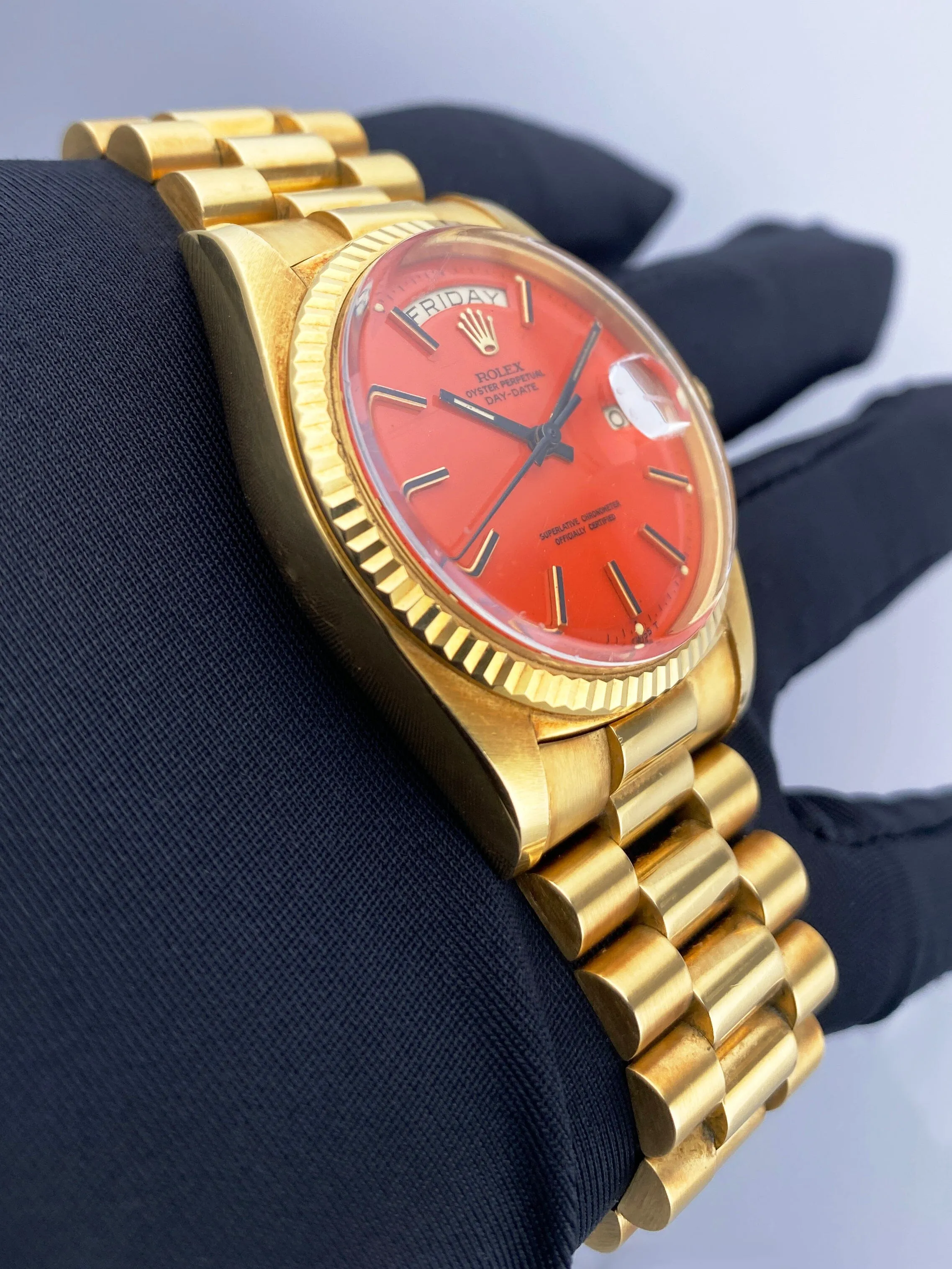 Rolex Day Date 1803 Coral Dial Mens Watch