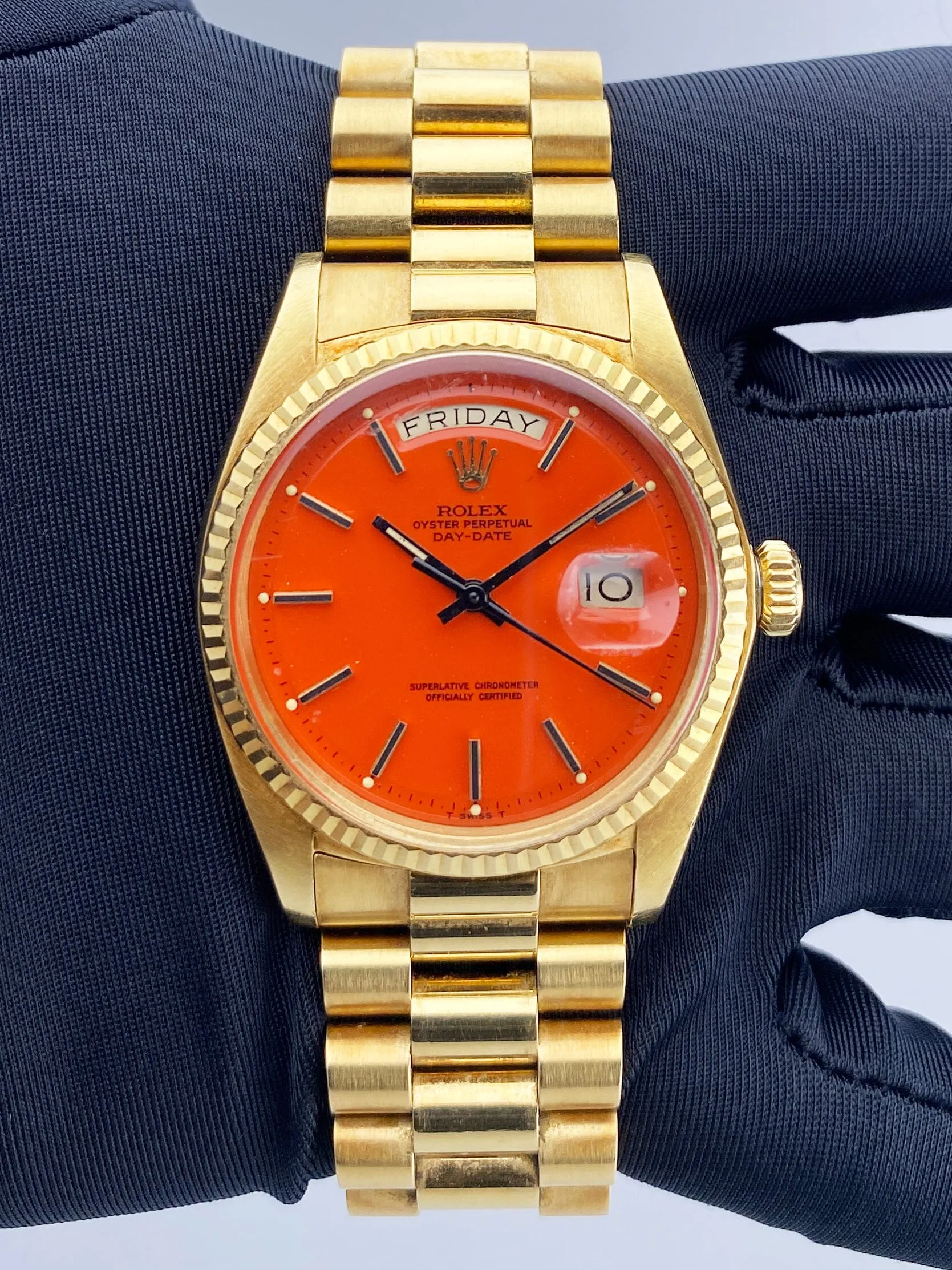 Rolex Day Date 1803 Coral Dial Mens Watch