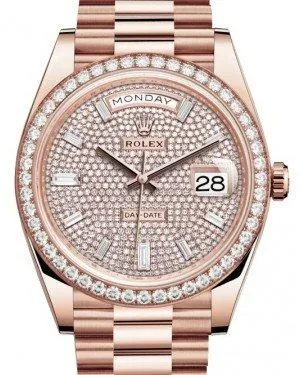 Rolex Day-Date 40 Rose Gold Diamond Pave Dial & Diamond Bezel President Bracelet 228345RBR