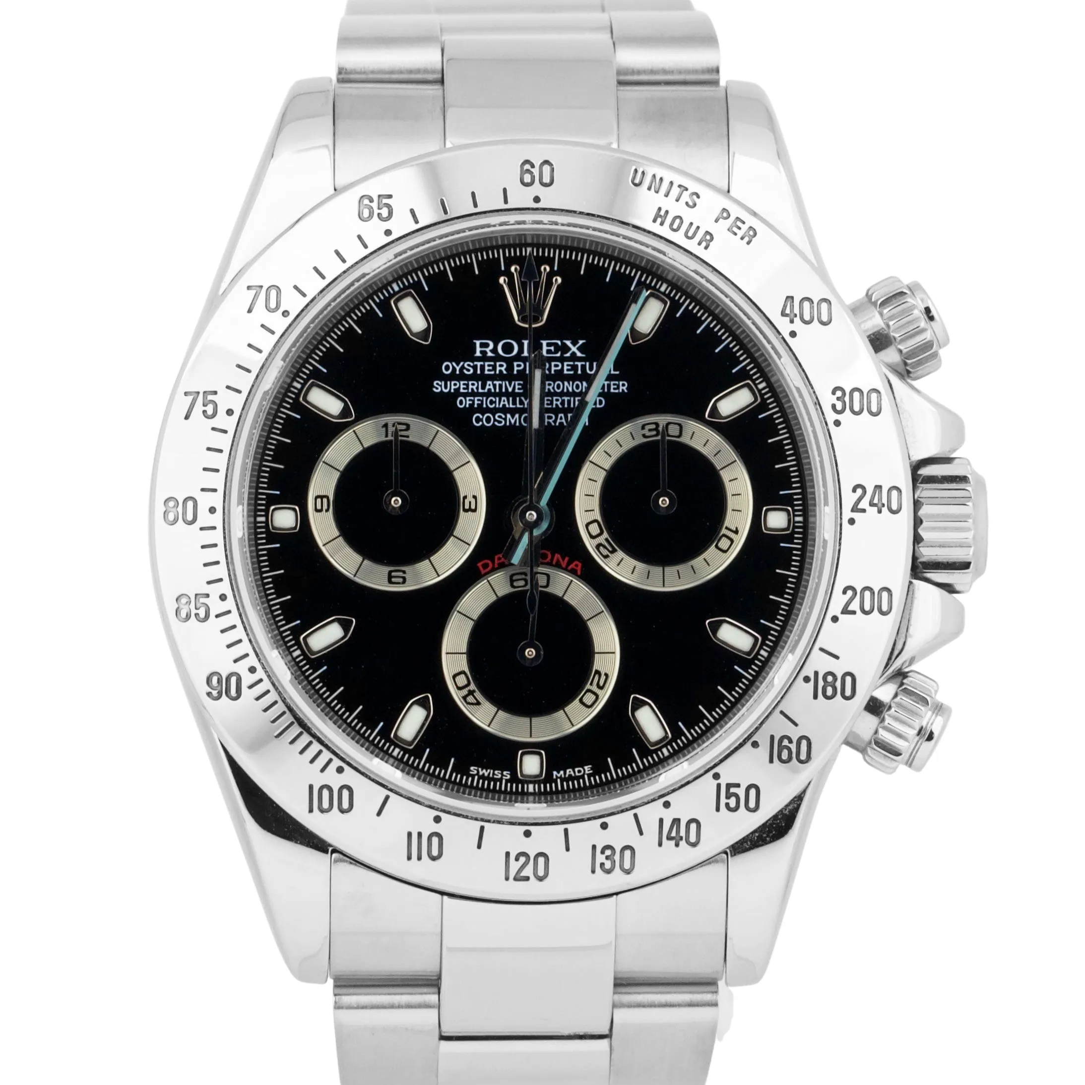 Rolex Daytona Cosmograph Stainless Steel BLACK Chronograph 40mm Watch 116520
