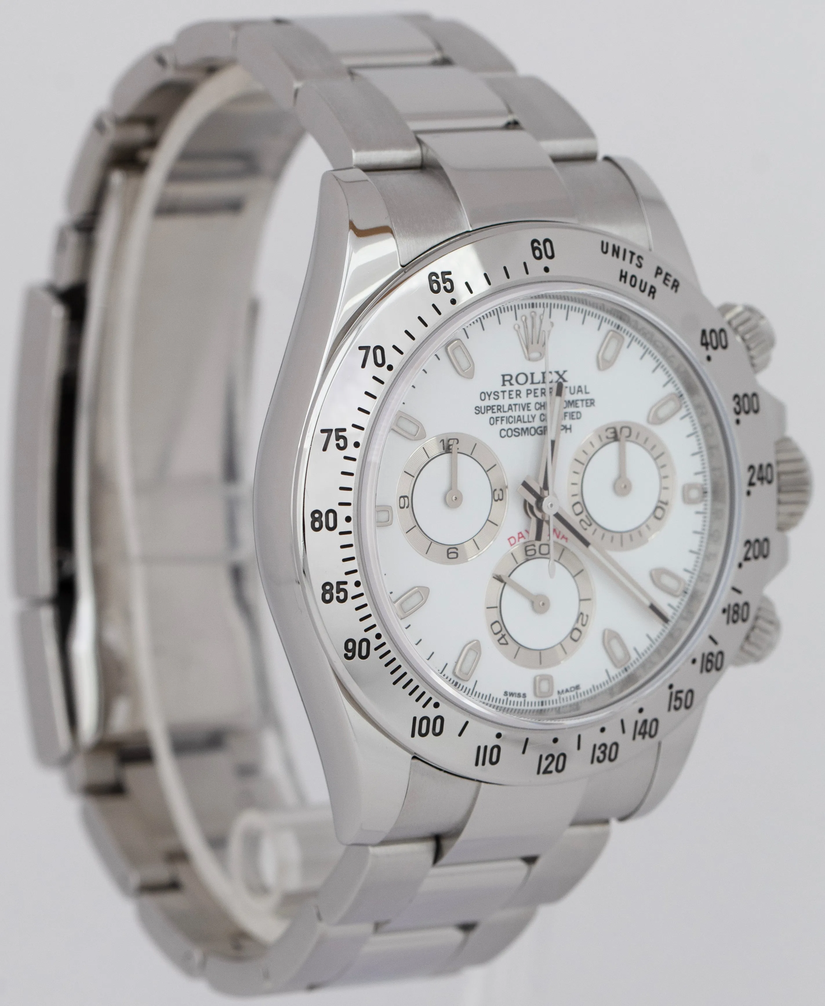 Rolex Daytona Cosmograph White CHROMALIGHT REHAUT Stainless 40mm 116520 Watch