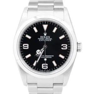 Rolex Explorer I Black 36mm Stainless Steel Automatic Oyster Watch 114270
