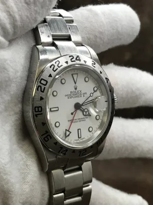Rolex Explorer II Polar 16570 NO holes White Dial Automatic  Men's Watch