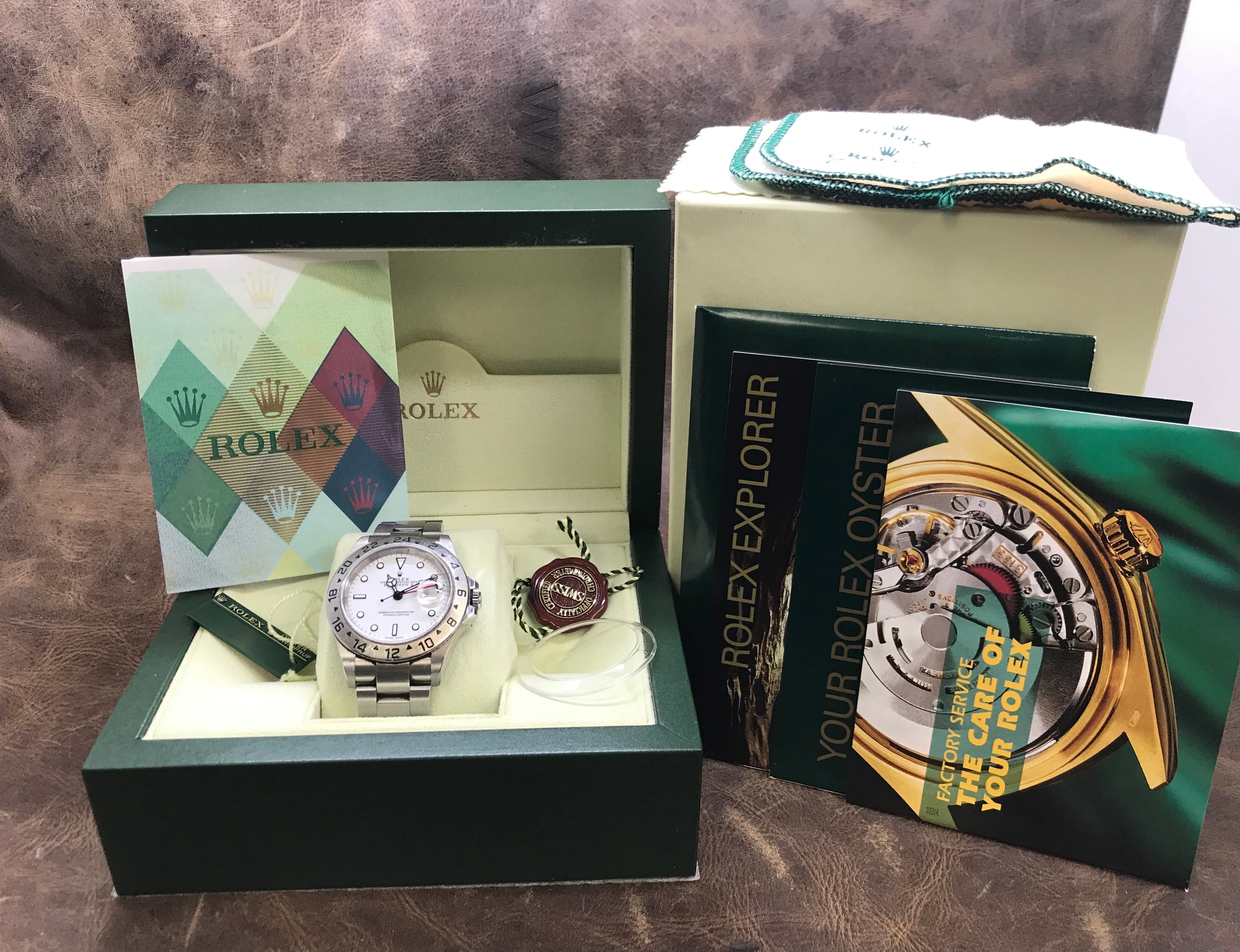 Rolex Explorer II Polar 16570 NO holes White Dial Automatic  Men's Watch