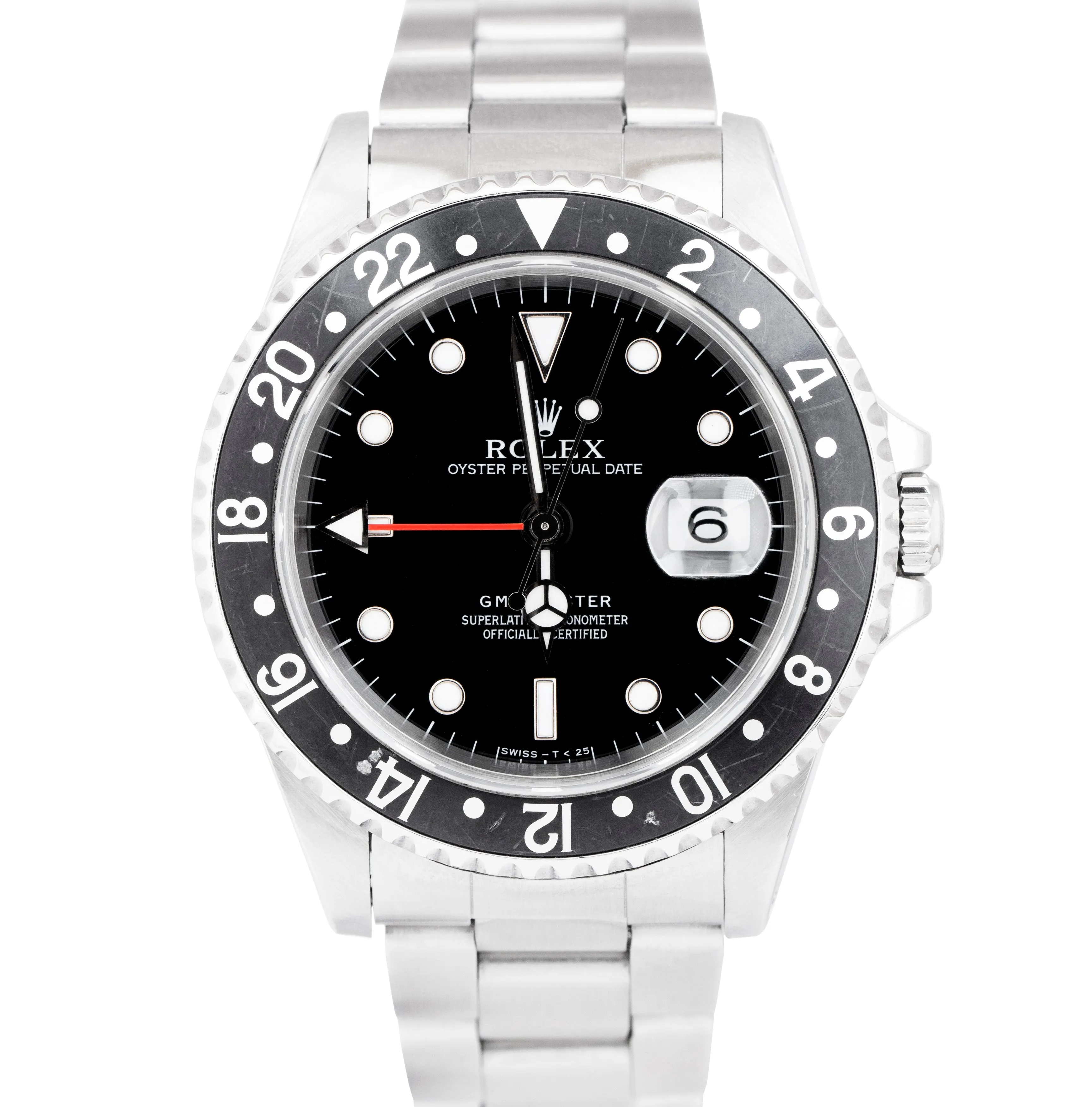 Rolex GMT-Master I Black 40mm TRITINOVA Stainless Steel Automatic Watch 16700
