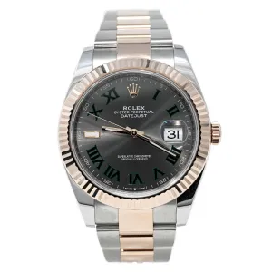 Rolex Men's Datejust 41 18K Rose Gold & Steel 41mm Wimbledon Dial Watch Reference #: 126331