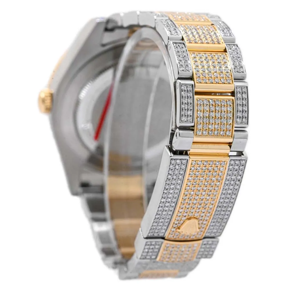 Rolex Men's Datejust Two Tone Yellow Gold and Stainless Steel 41mm CUSTOM ICED OUT Pave Diamond Stick Dial Watch Reference #: 116333