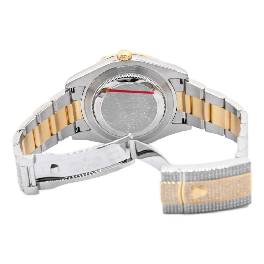 Rolex Men's Datejust Two Tone Yellow Gold and Stainless Steel 41mm CUSTOM ICED OUT Pave Diamond Stick Dial Watch Reference #: 116333