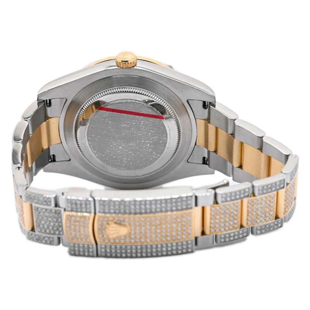 Rolex Men's Datejust Two Tone Yellow Gold and Stainless Steel 41mm CUSTOM ICED OUT Pave Diamond Stick Dial Watch Reference #: 116333