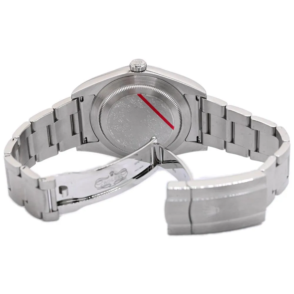 Rolex Men's Oyster Perpetual Stainless Steel 39mm Black Stick Dial Watch Reference #: 114300