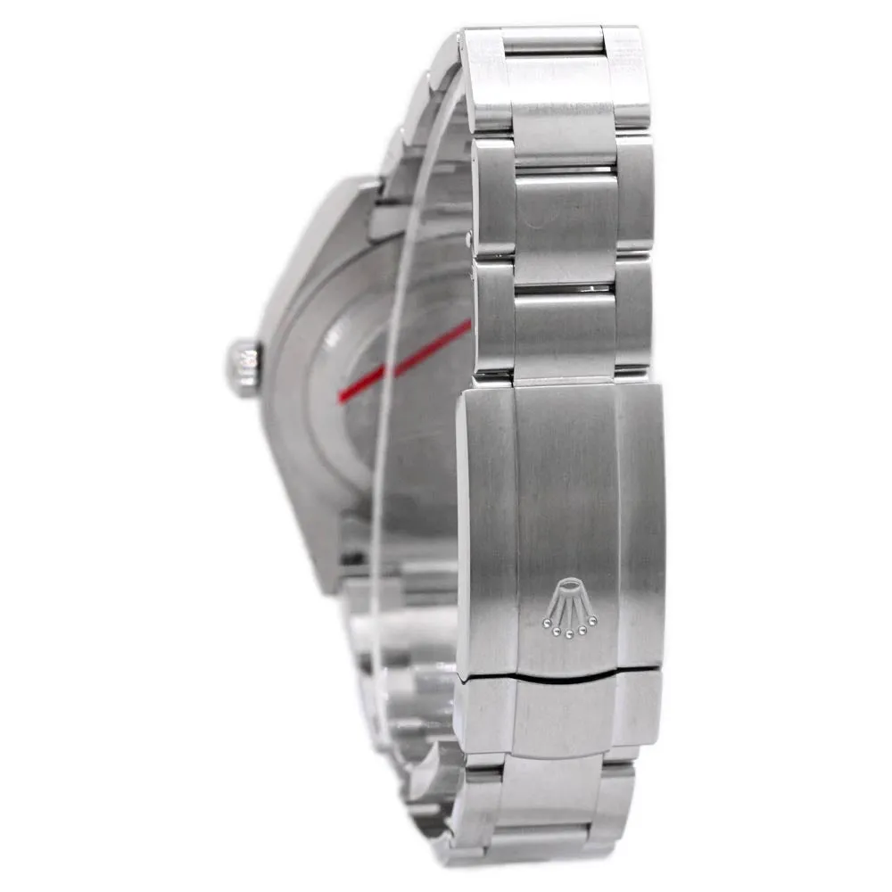Rolex Men's Oyster Perpetual Stainless Steel 39mm Black Stick Dial Watch Reference #: 114300