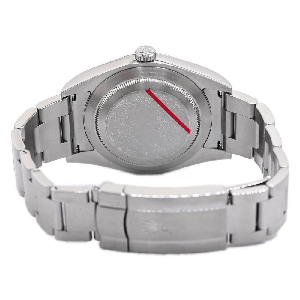 Rolex Men's Oyster Perpetual Stainless Steel 39mm Black Stick Dial Watch Reference #: 114300