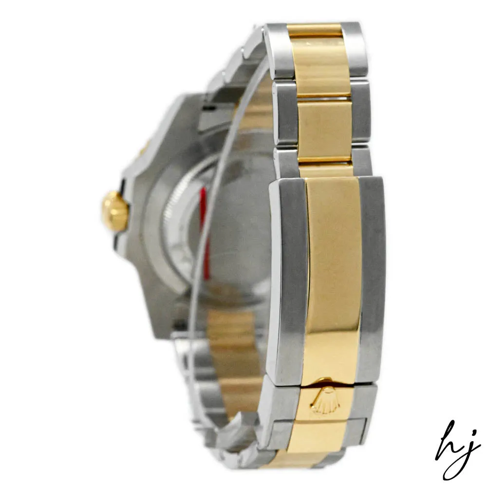 Rolex Men's Submariner Date 18K Yellow Gold & Steel 40mm Black Dot Dial Watch Reference #: 116613LN