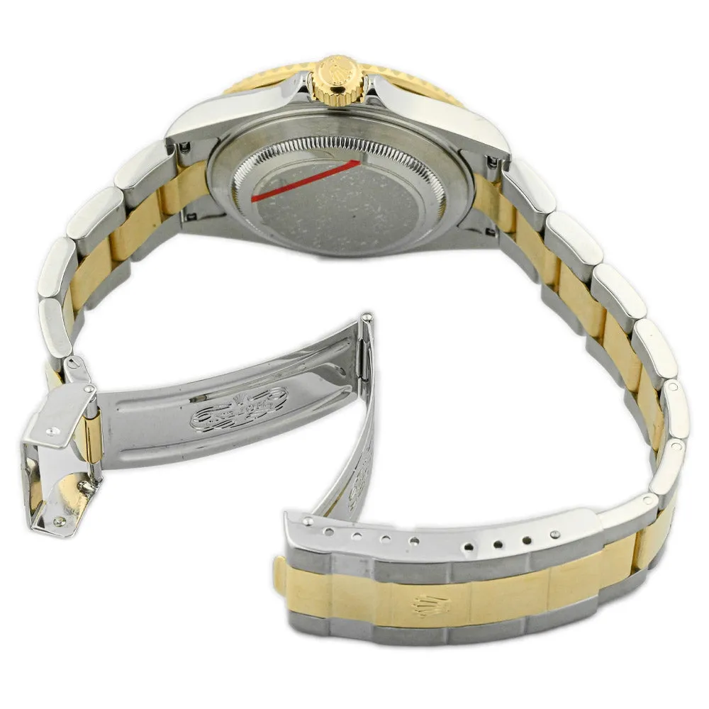 Rolex Men's Submariner Date 18K Yellow Gold & Steel 40mm Black Dot Dial Watch Reference #: 16613LN