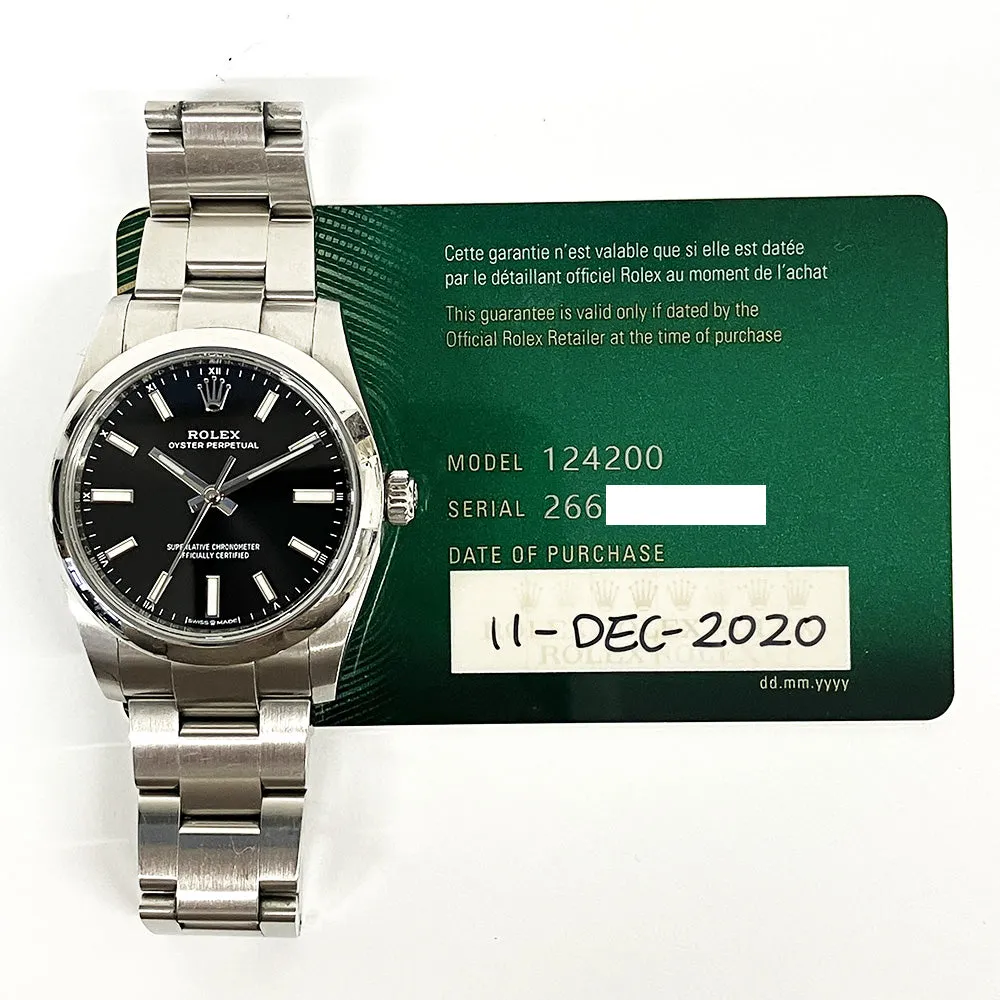 Rolex Oyster Perpetual 124200 Black Dial Dec 2020