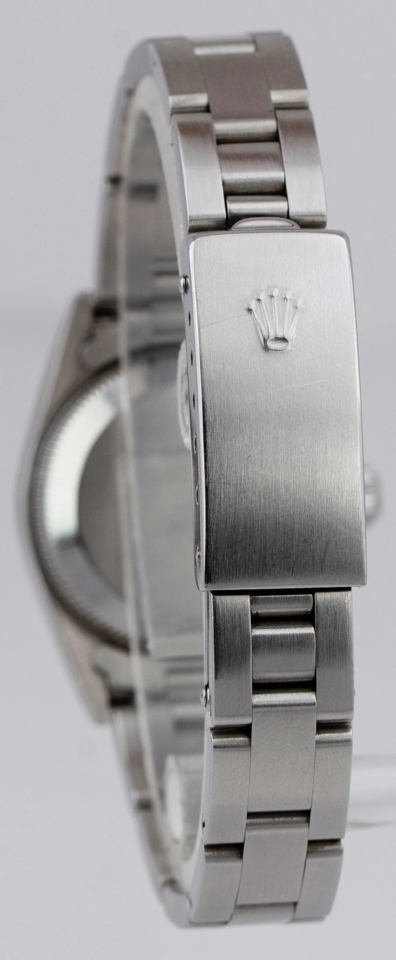 Rolex Oyster Perpetual 24mm Stainless NO-HOLES White Fluted Oyster Watch 76094