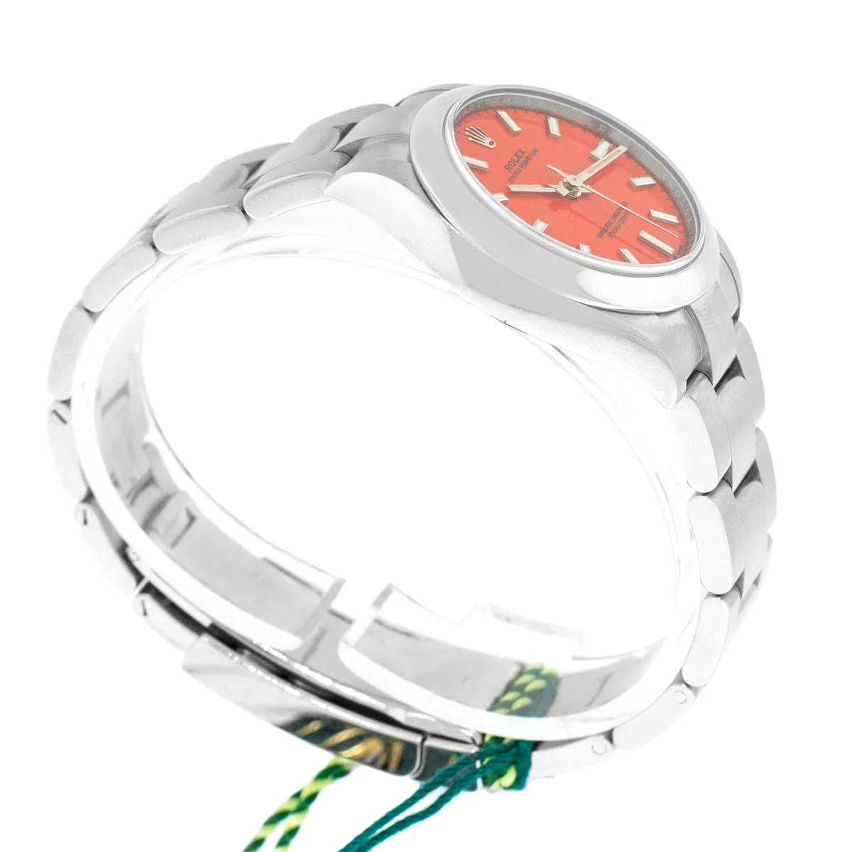 Rolex Oyster Perpetual 31mm Stainless Steel Coral Index Dial & Smooth Bezel 277200