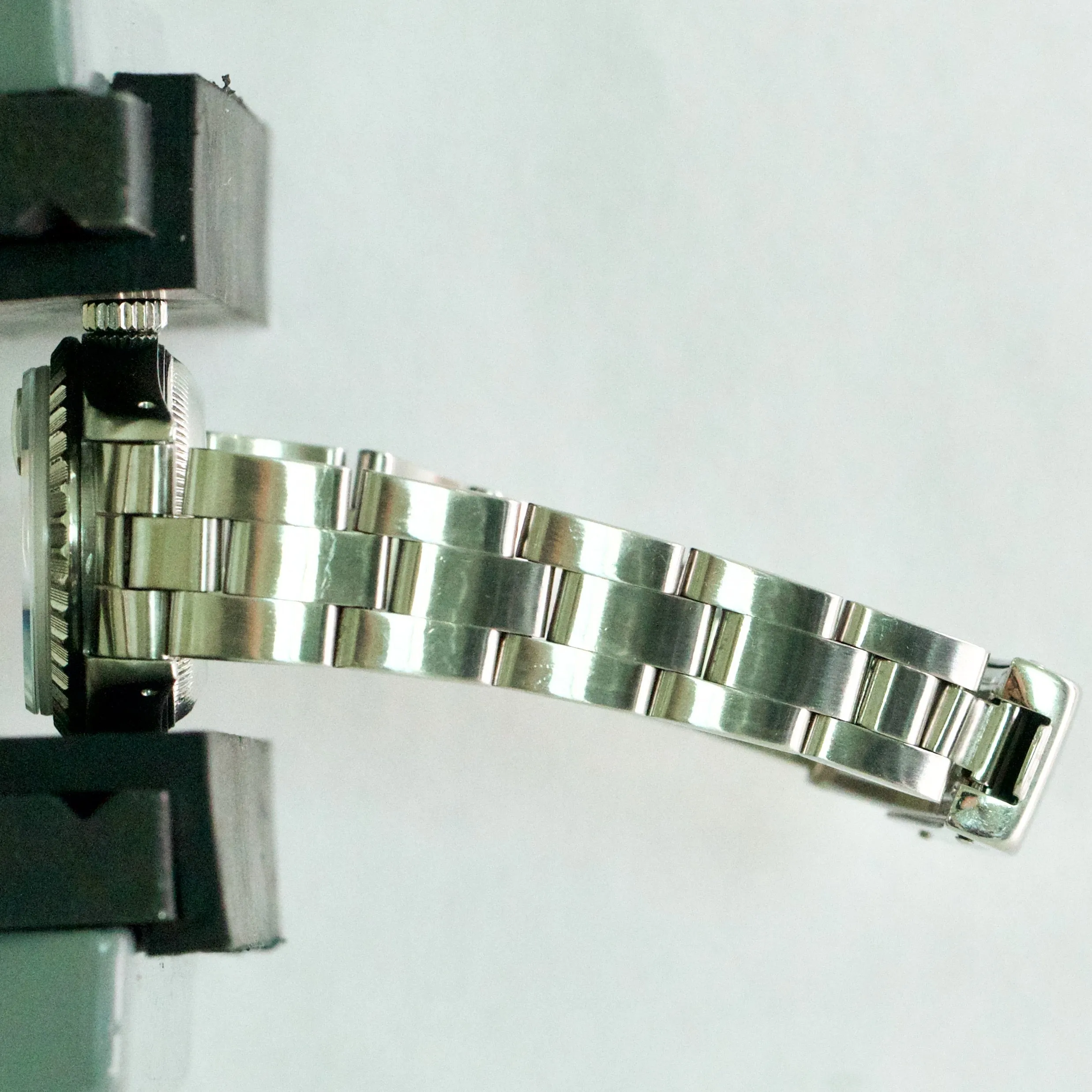 Rolex Oyster Perpetual Date 26mm GRAY TAPESTRY Steel Engine-Turned Watch 69240