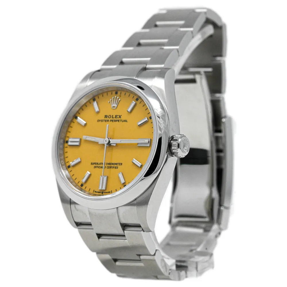 Rolex Oyster Perpetual Stainless Steel 36mm MOP Diamond Dot Dial Watch Reference #: 07085