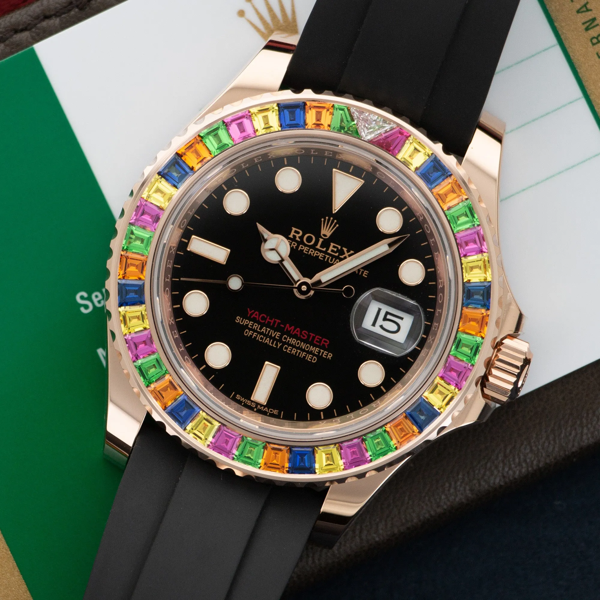 Rolex Rose Gold Yacht-Master Rainbow Watch Ref. 116695