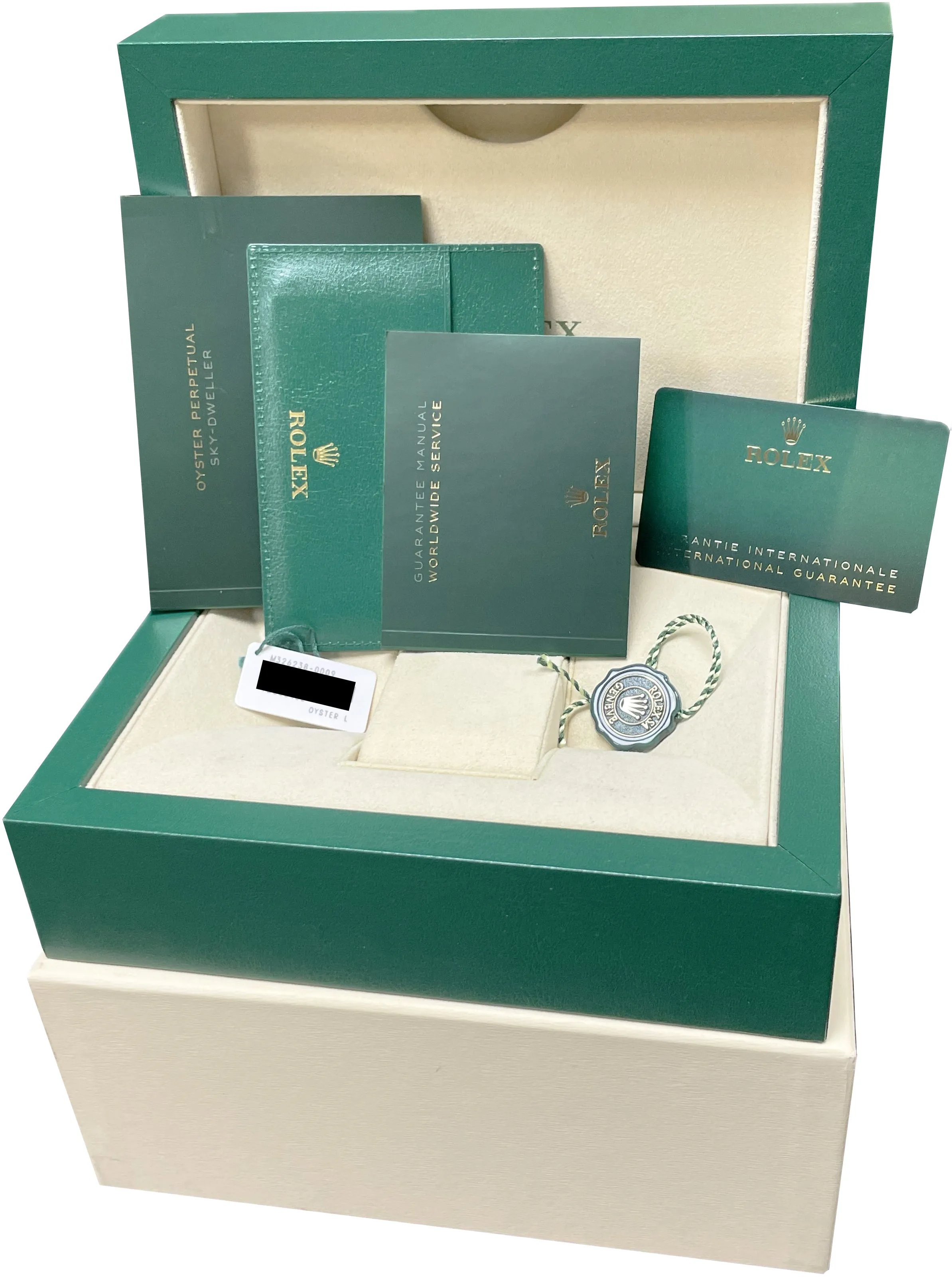 Rolex Sky-Dweller 2022 NEW PAPERS 18K Yellow Gold Black Oysterflex 42mm 326238 BOX