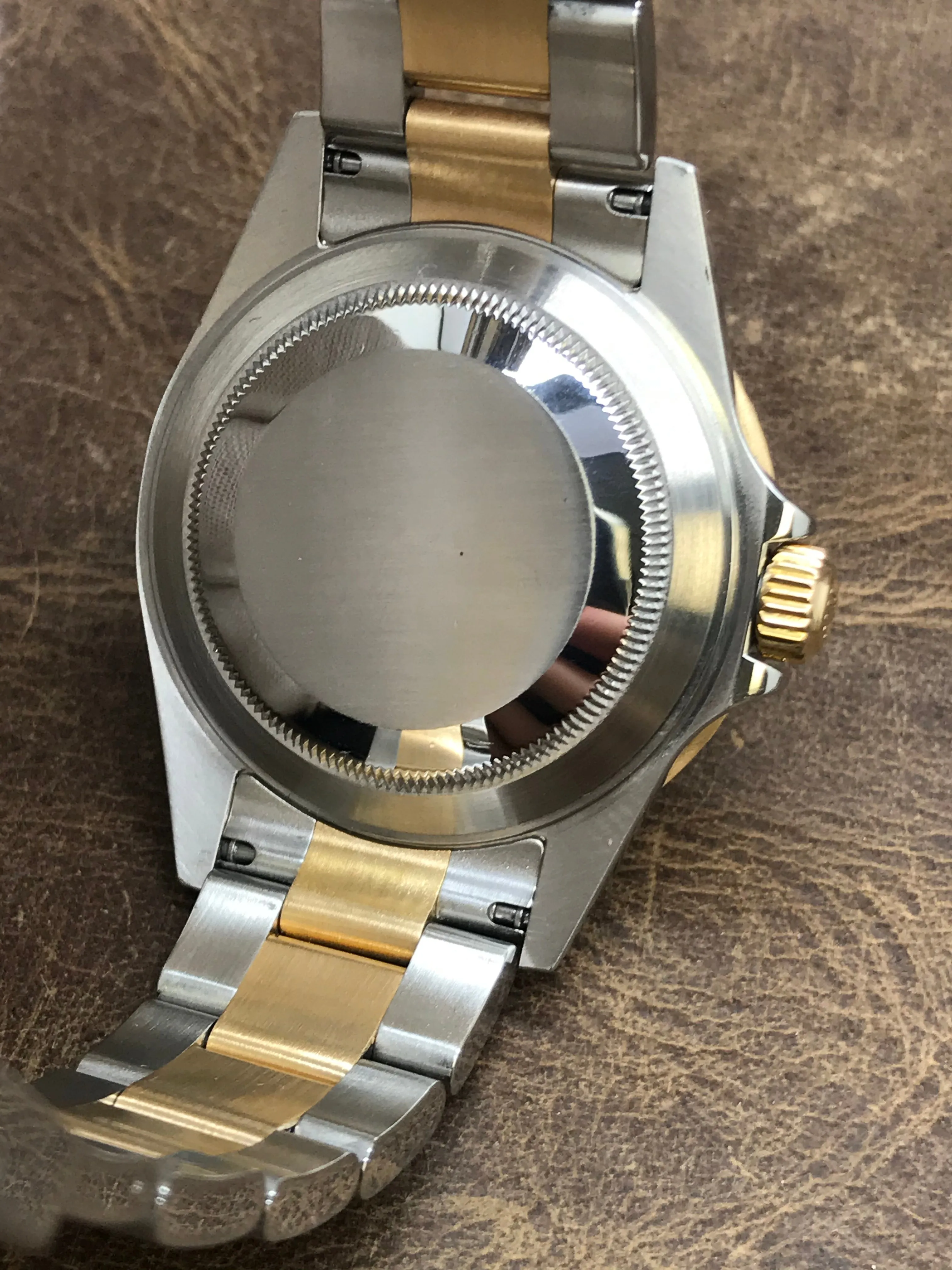 Rolex Submariner Date No Holes SEL Gold buckle 16613 Blue Dial Automatic Men's Watch
