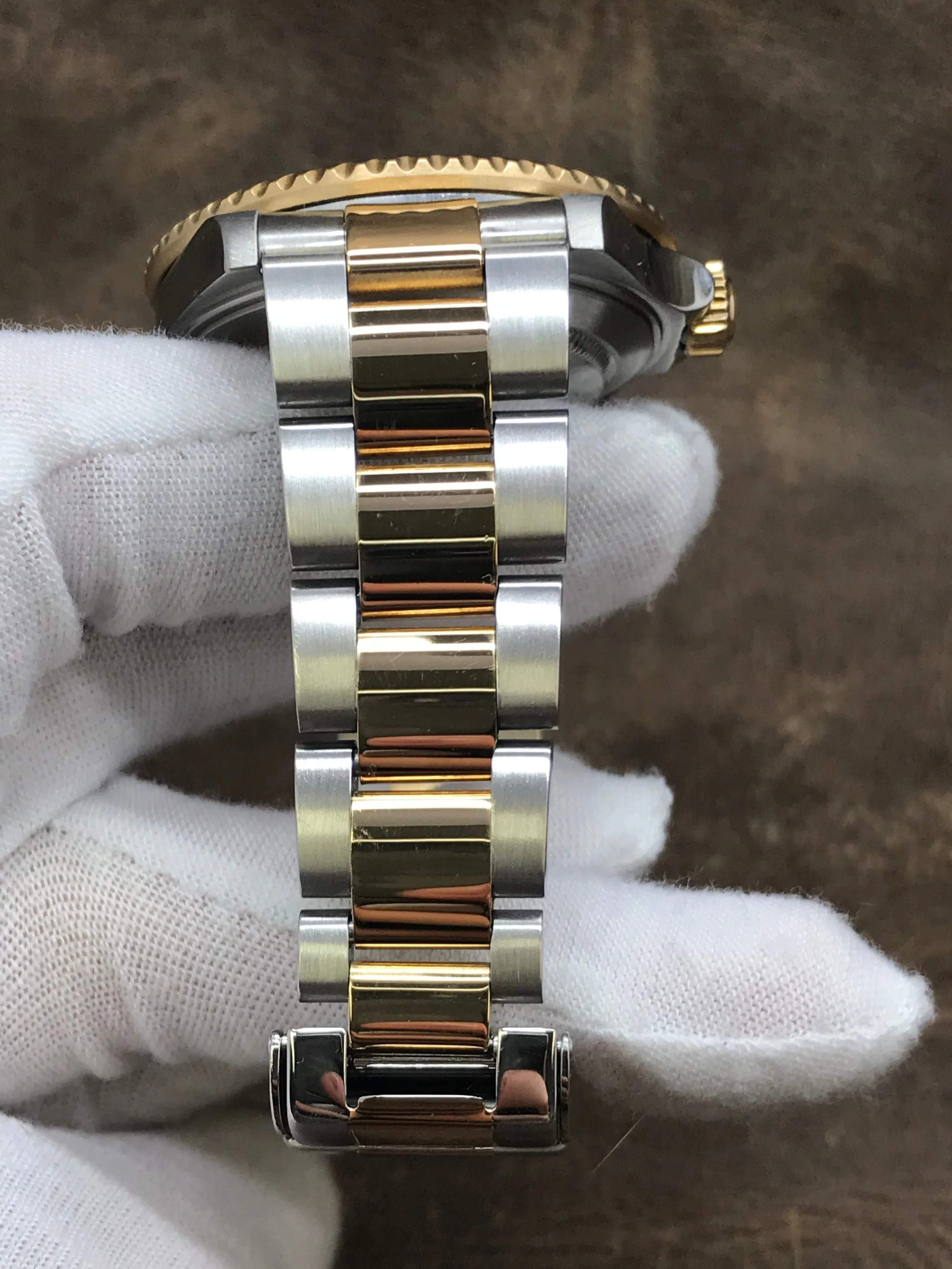 Rolex Submariner Date No Holes SEL Gold buckle 16613 Blue Dial Automatic Men's Watch