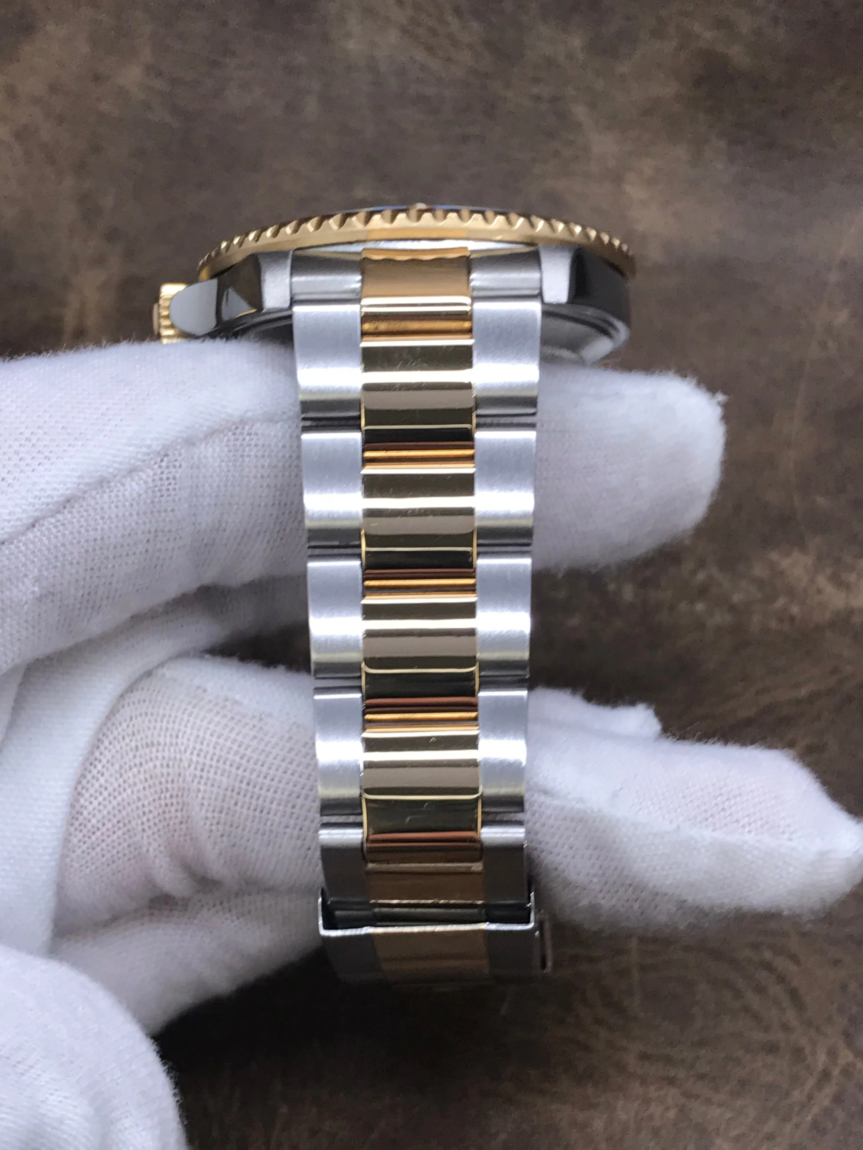 Rolex Submariner Date No Holes SEL Gold buckle 16613 Blue Dial Automatic Men's Watch