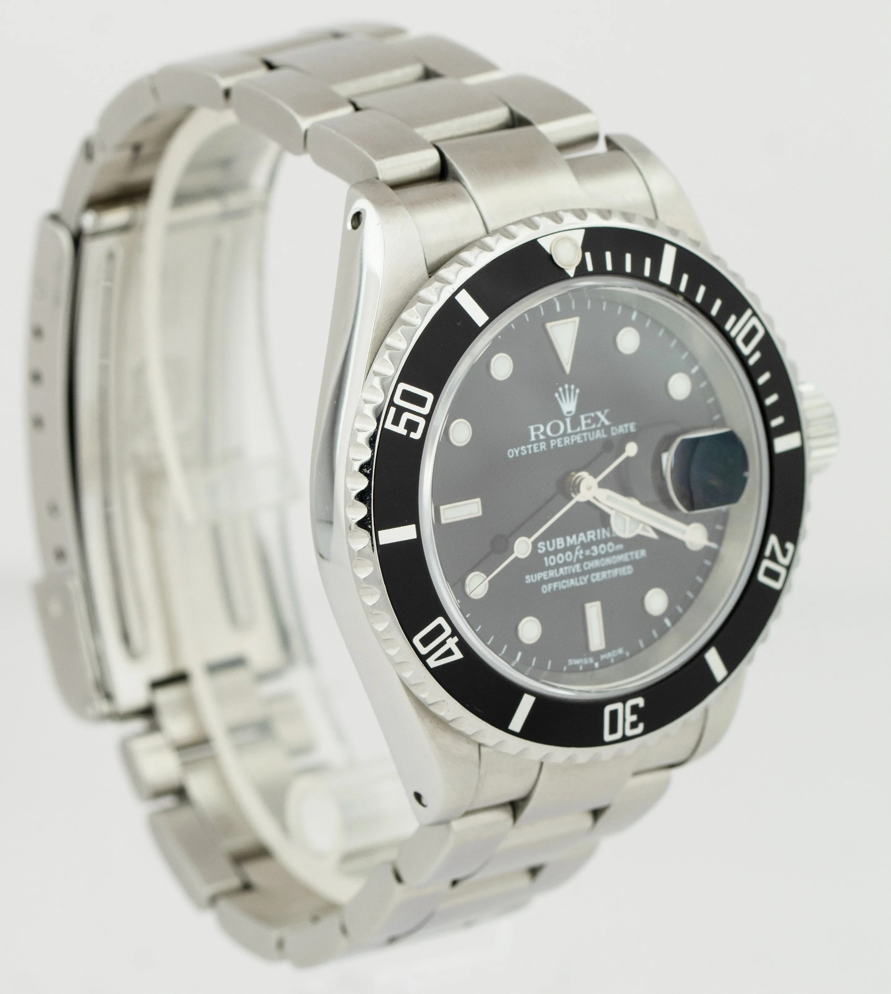 Rolex Submariner Date Stainless Steel 40mm Black Dive Oyster SEL Watch 16610 BOX