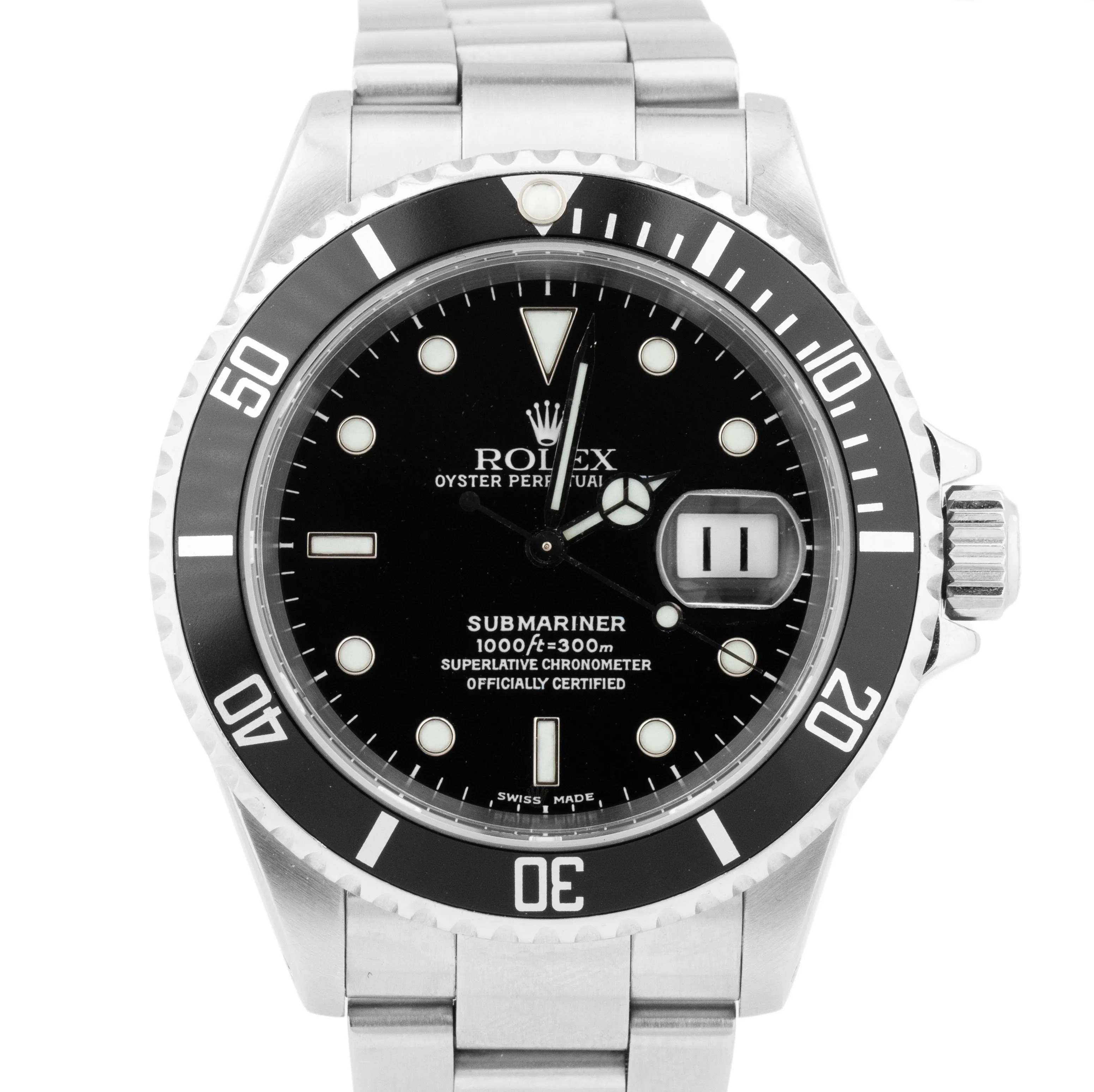 Rolex Submariner Date Stainless Steel 40mm Black Dive Oyster SEL Watch 16610 BOX