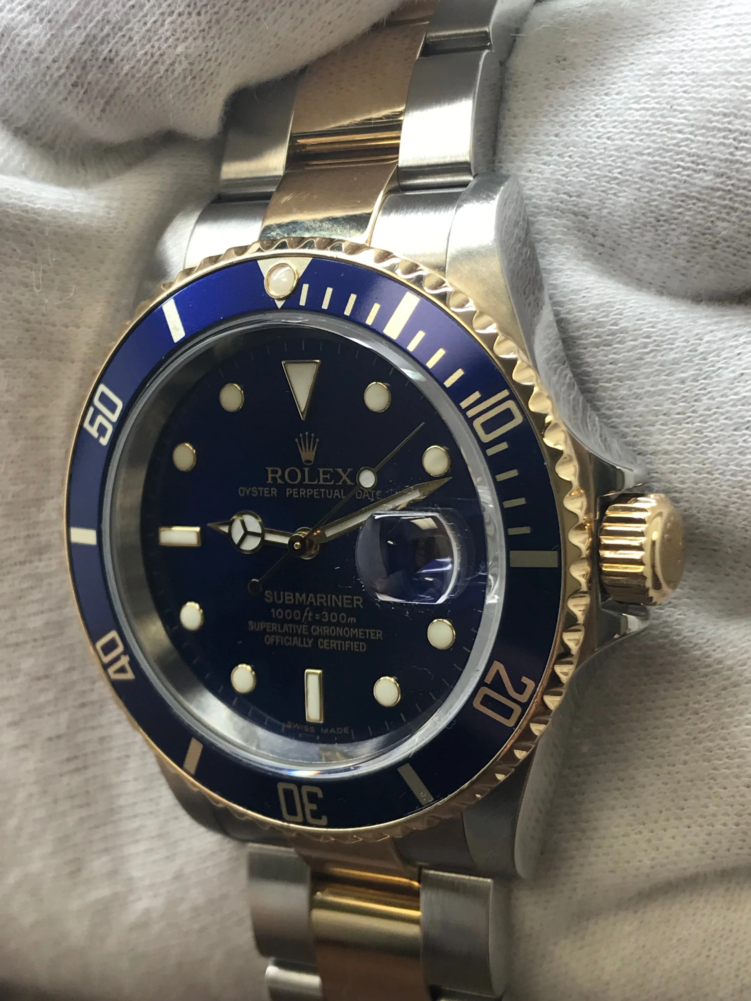 Rolex Submariner Date #Z SEL Full B&P 16613 Blue Dial Automatic Men's Watch